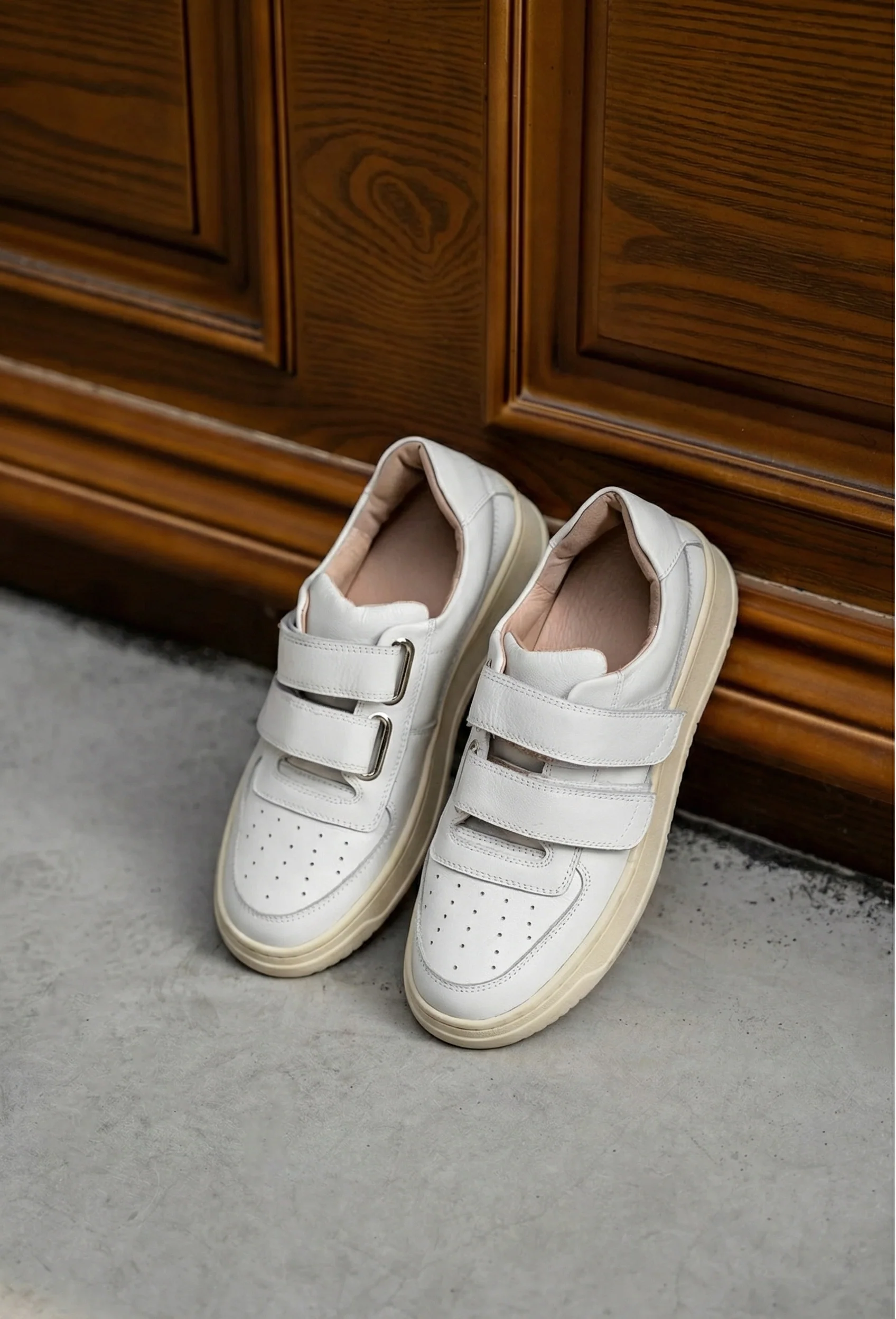 Velcro-Strap Leather Sneakers - Image 2