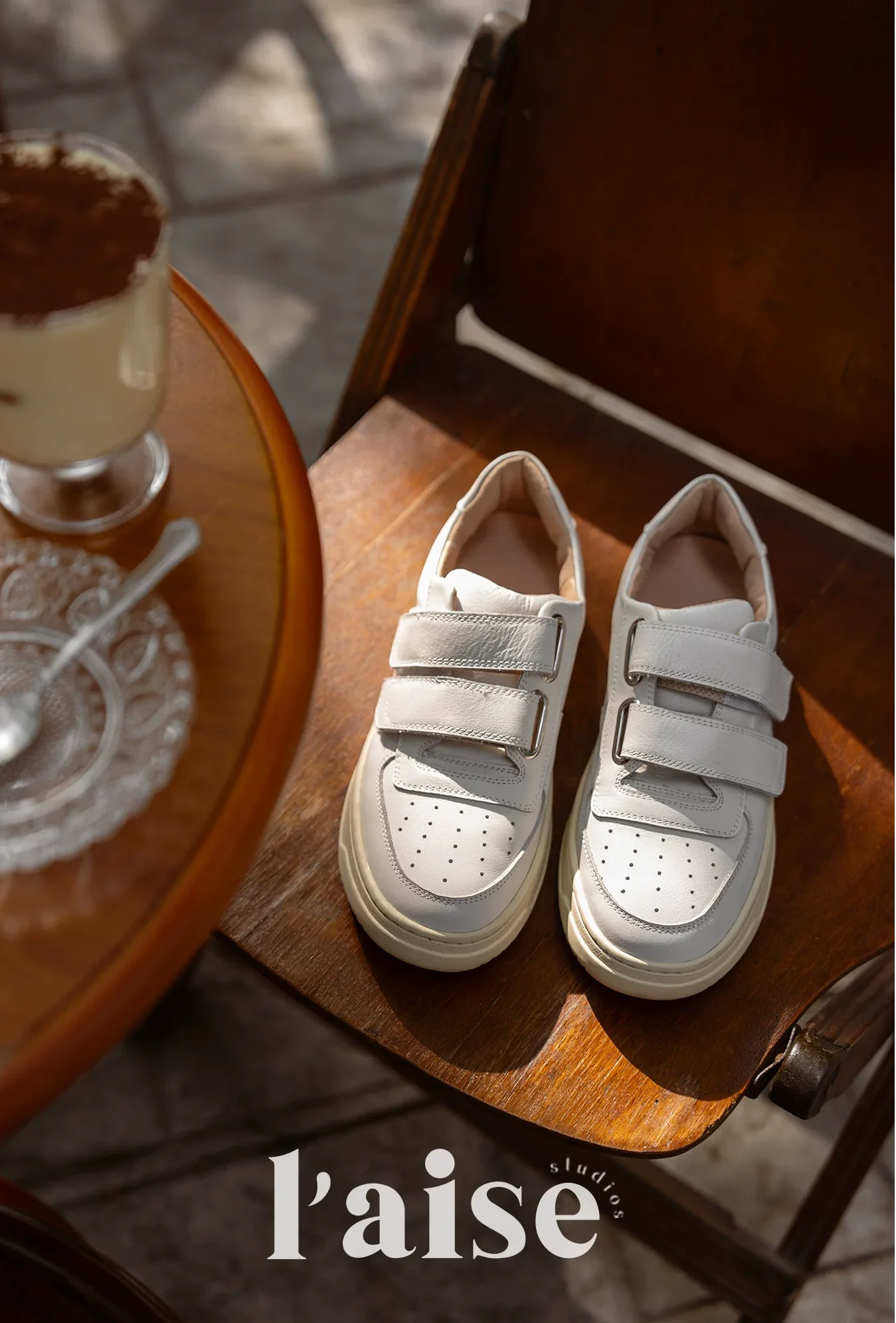 Velcro-Strap Leather Sneakers - Image 4
