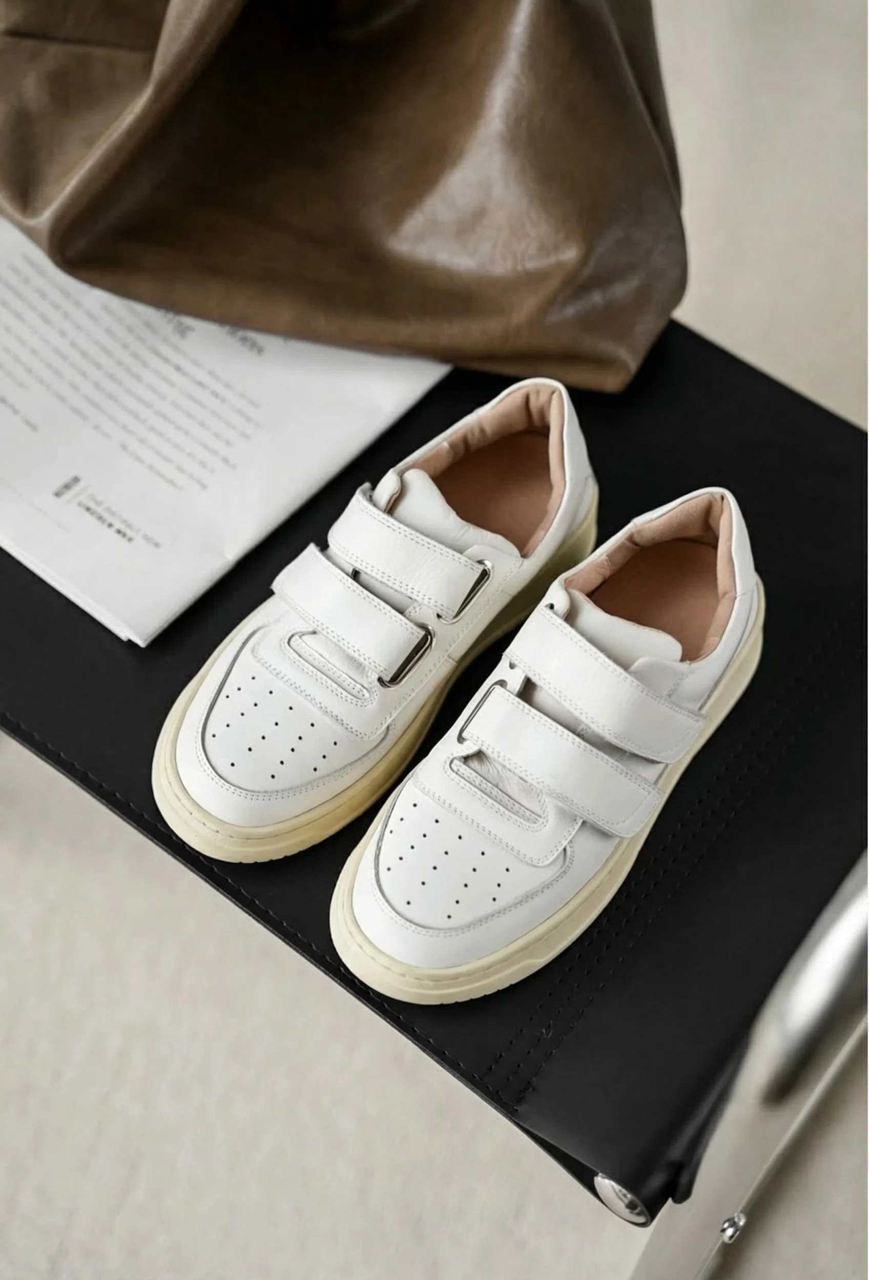 Velcro-Strap Leather Sneakers - Image 5