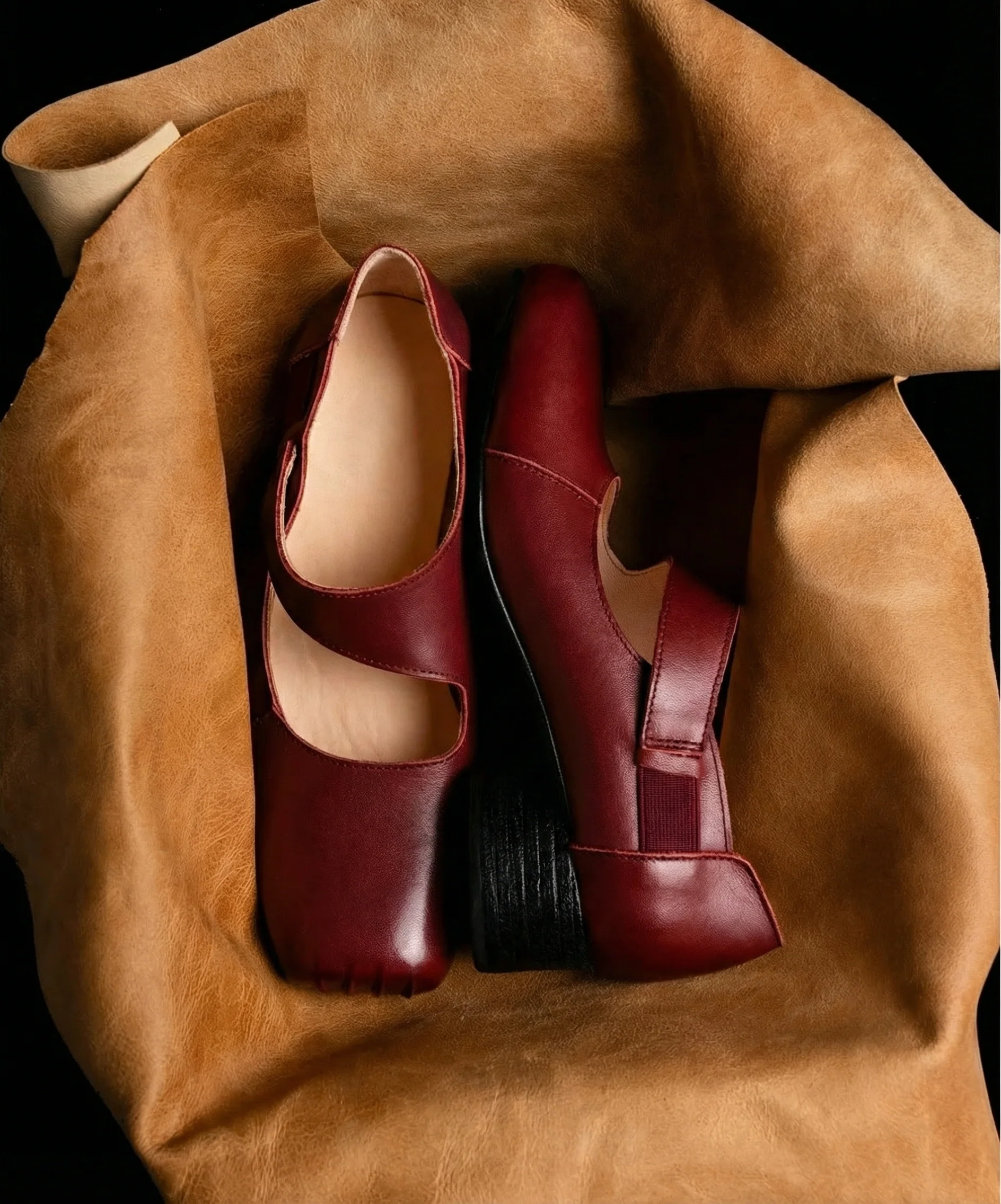 Venus Square-Toe Leather Flats - Image 6