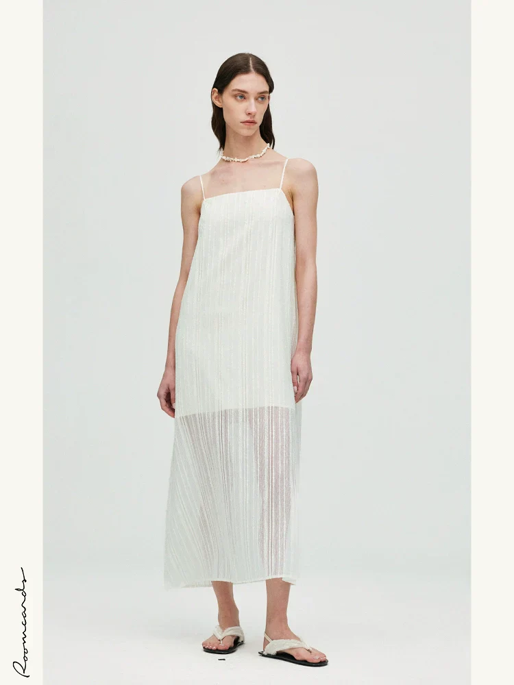 Vertical Stripe Slip Dress