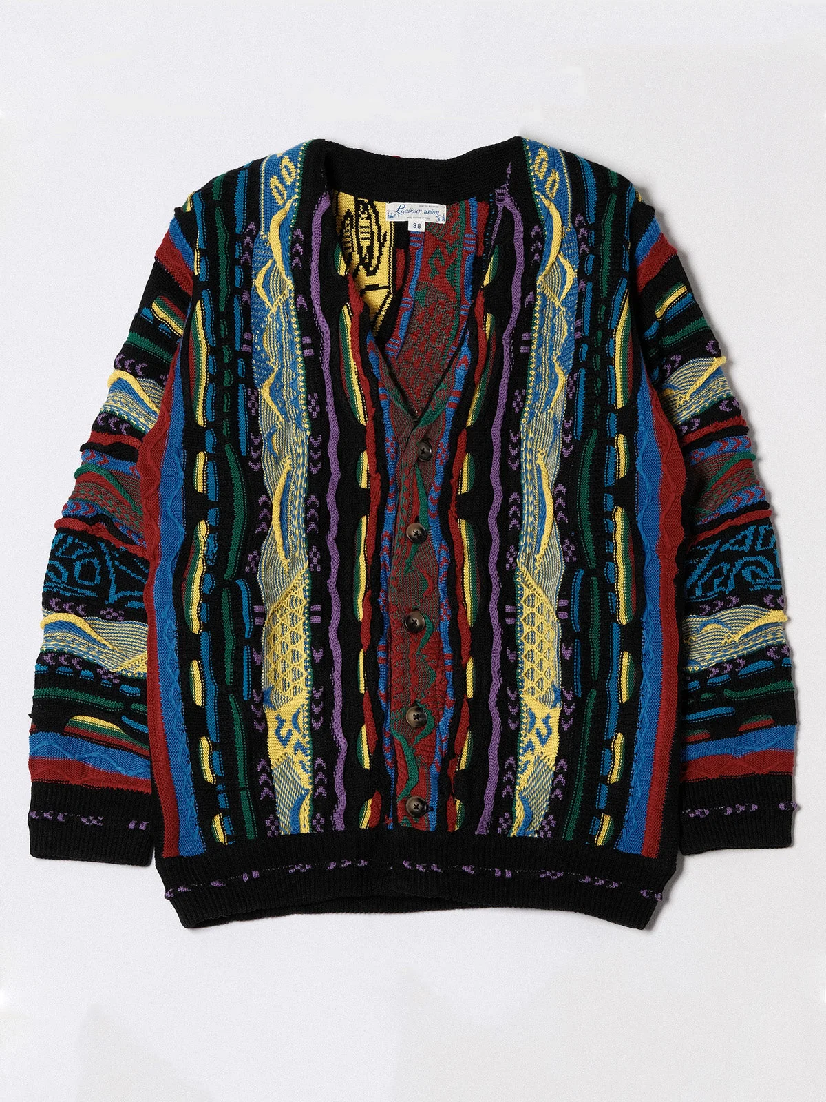 Vibrant Patterned Knit Cardigan - Image 5