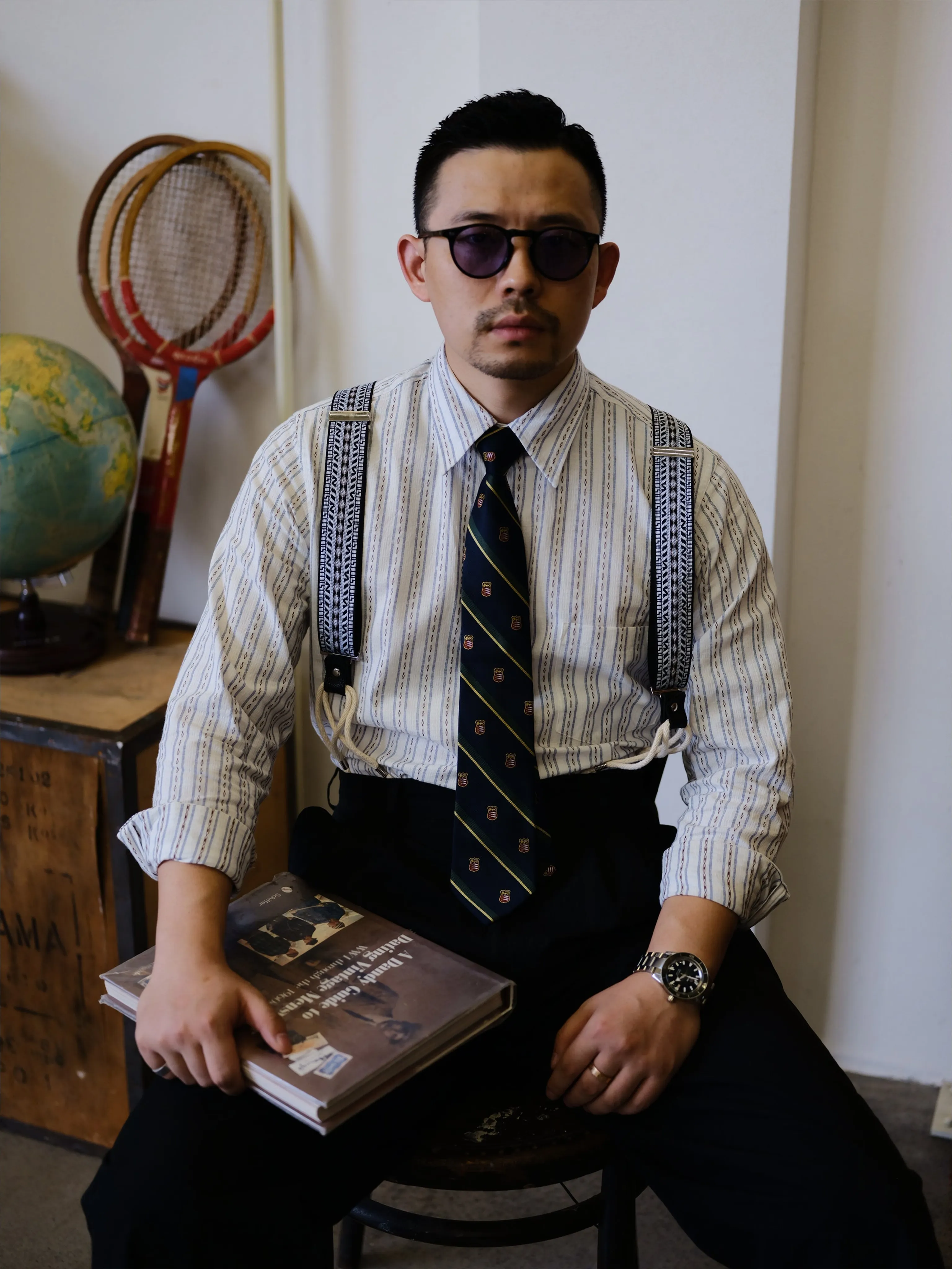 Vintage Geometric Suspenders