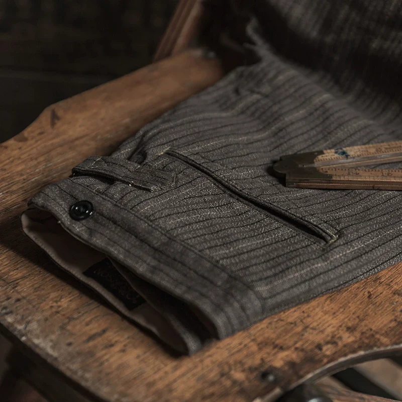 Vintage Pinstripe Trousers - Image 4