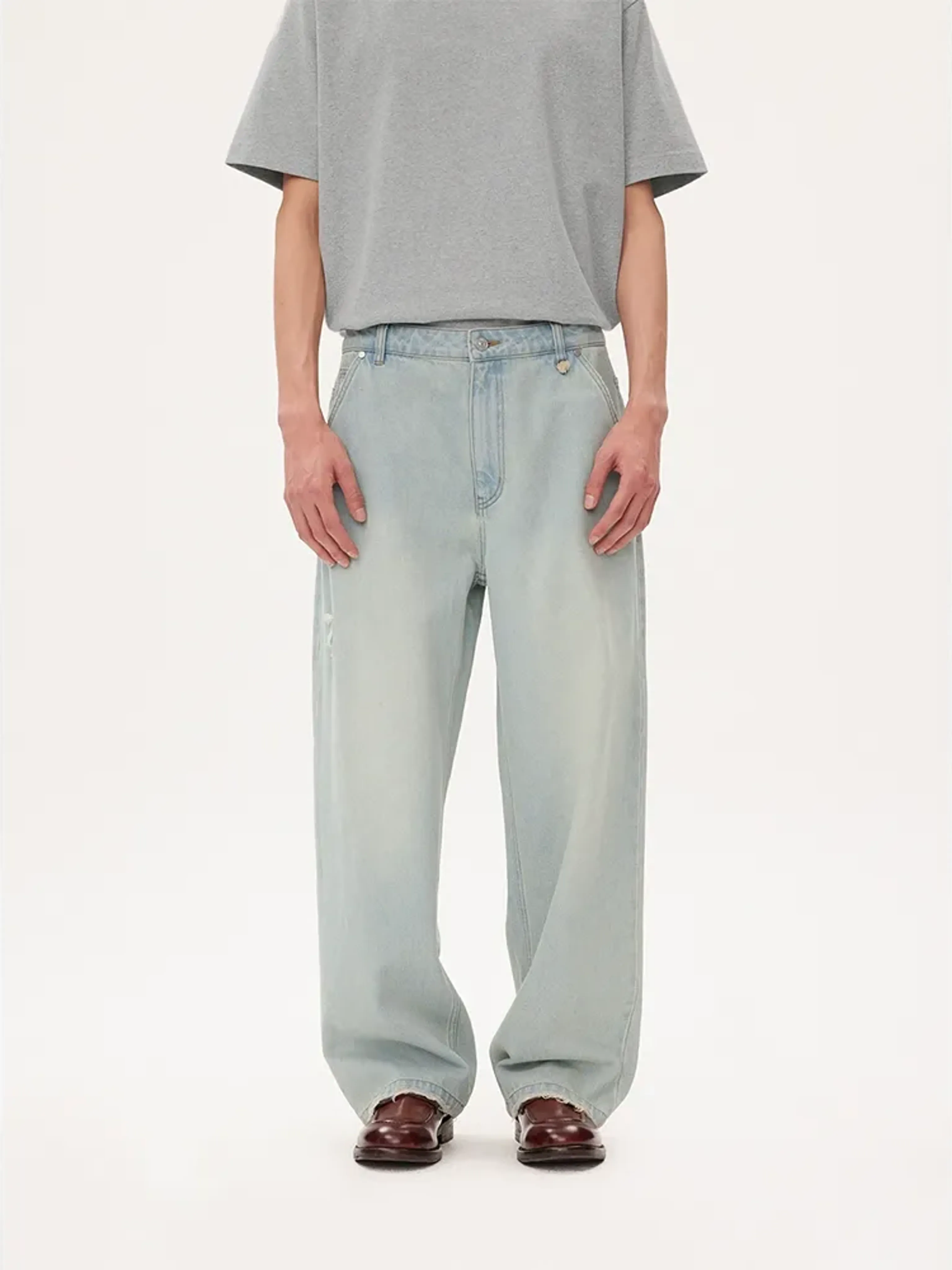 Vintage Tencel Cotton Wide-Leg Jeans - Image 7