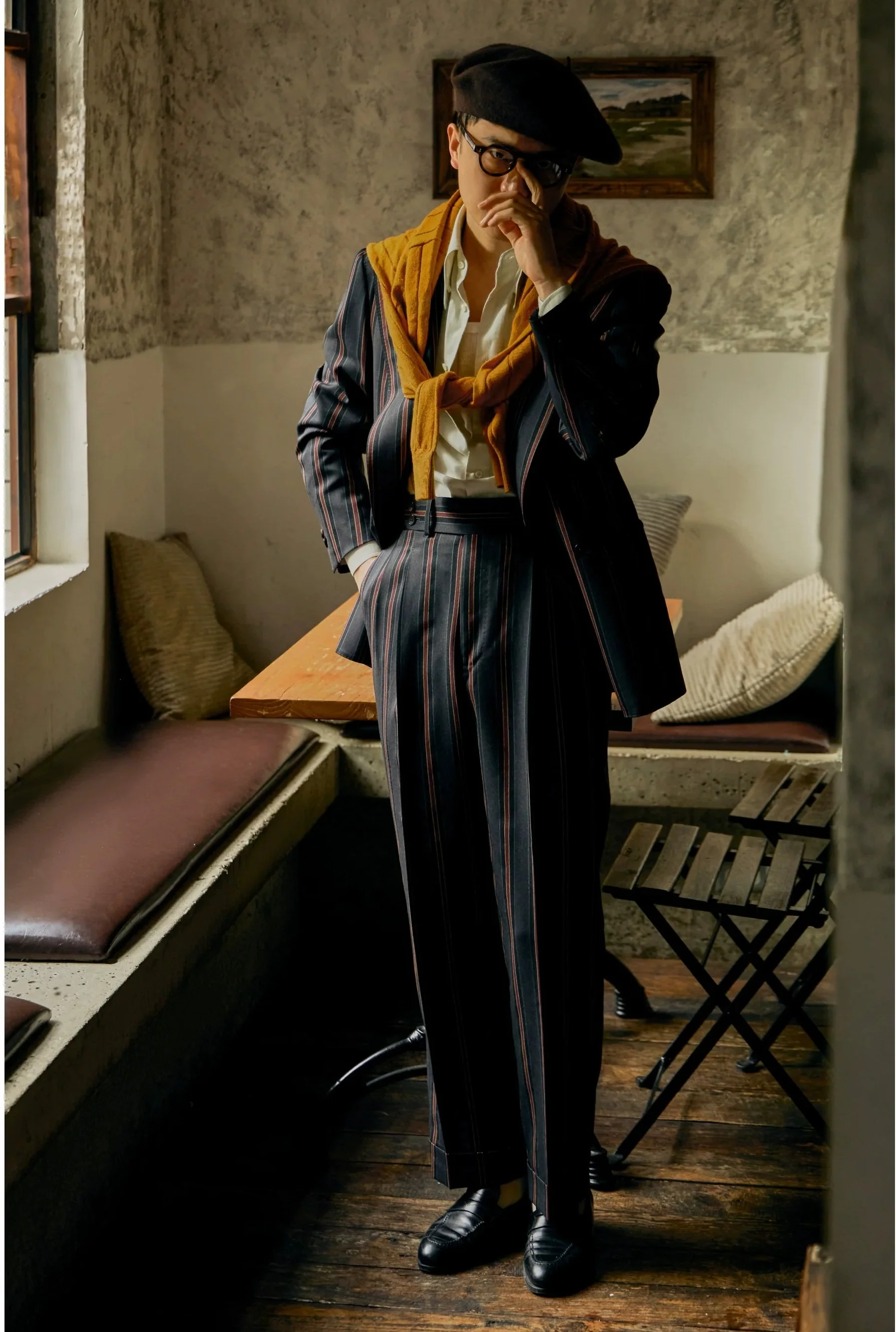 Vintage Venetian Stripe Wool Trousers - Image 3