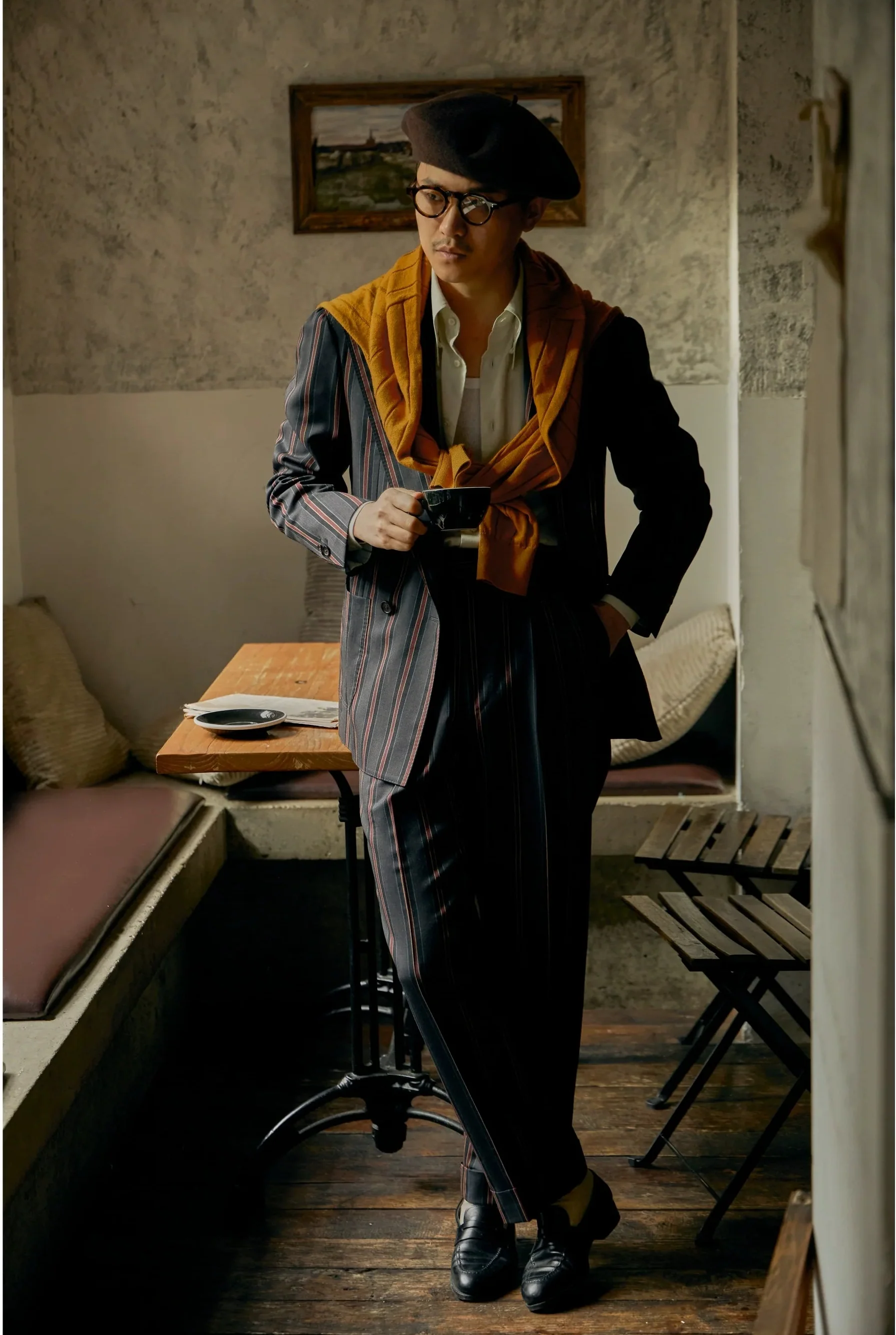 Vintage Venetian Stripe Wool Trousers - Image 4