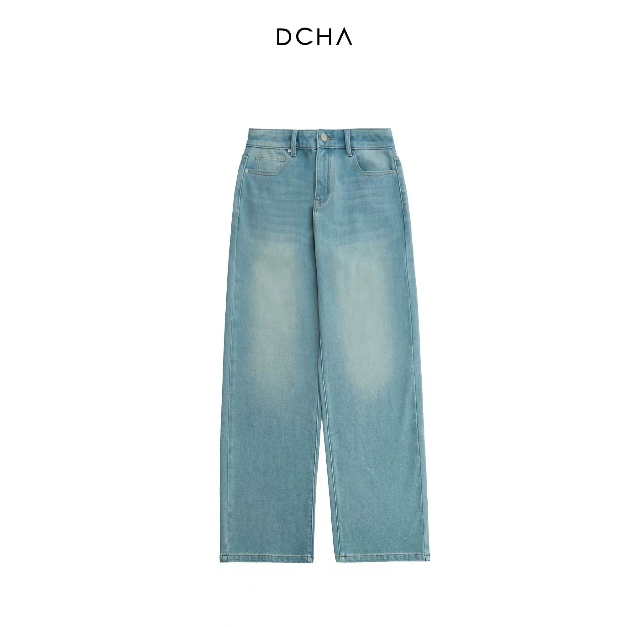 Vintage Wash Blue-Grey Wide-Leg Jeans - Image 6