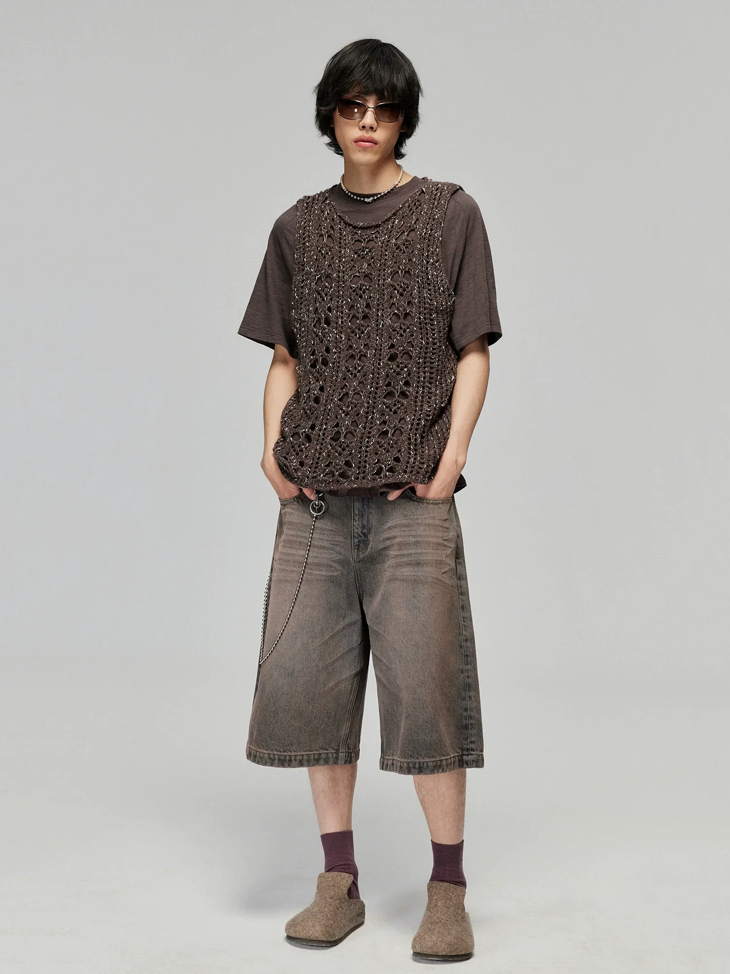 Vintage Wash Cotton Denim Bermuda Shorts - Image 2