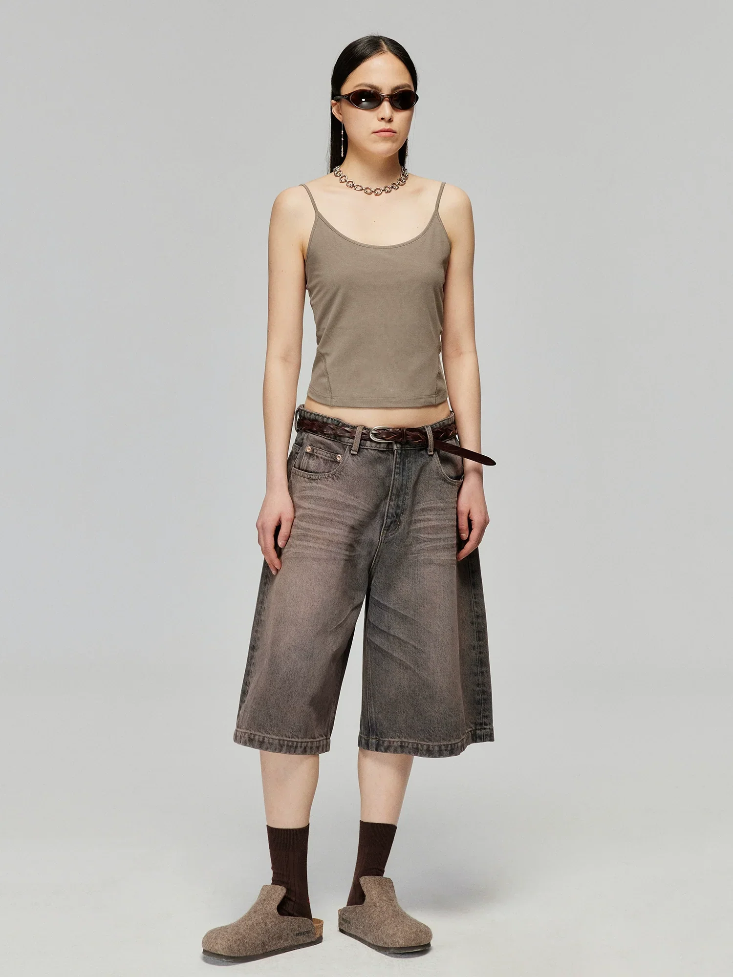 Vintage Wash Cotton Denim Bermuda Shorts - Image 4