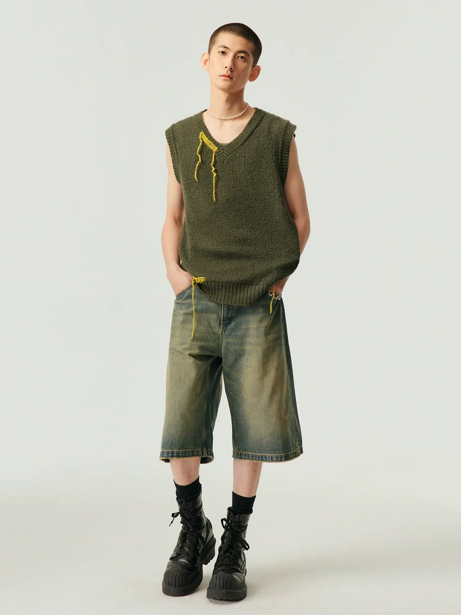 Vintage Wash Denim Bermuda Shorts - Image 4