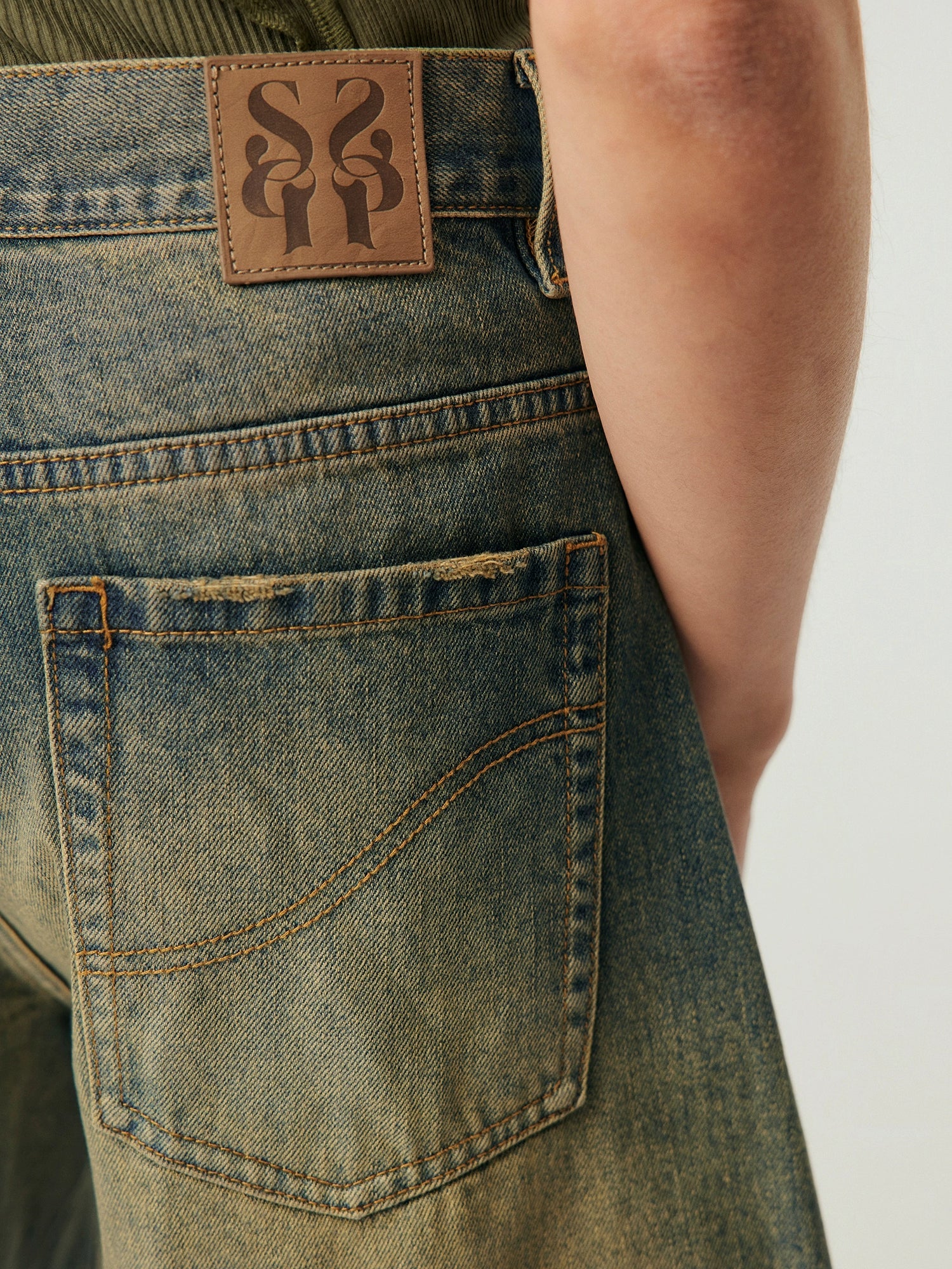 Vintage Wash Denim Bermuda Shorts - Image 5