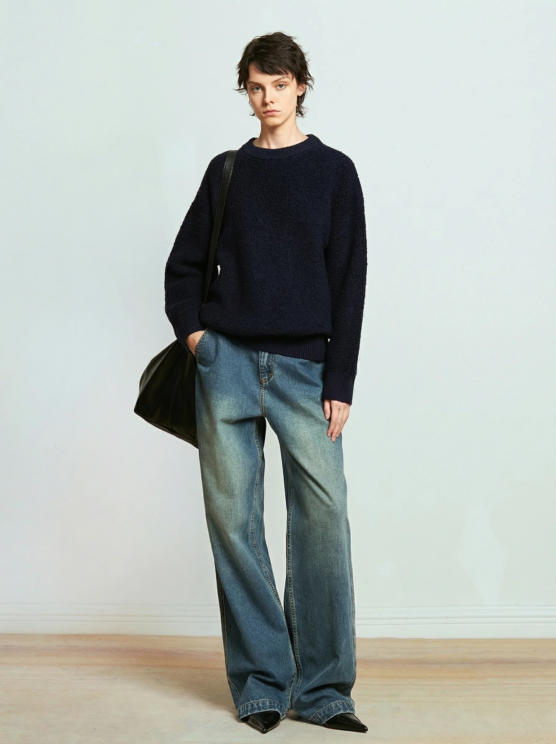 Vintage Wide-Leg Denim Jeans - Image 2