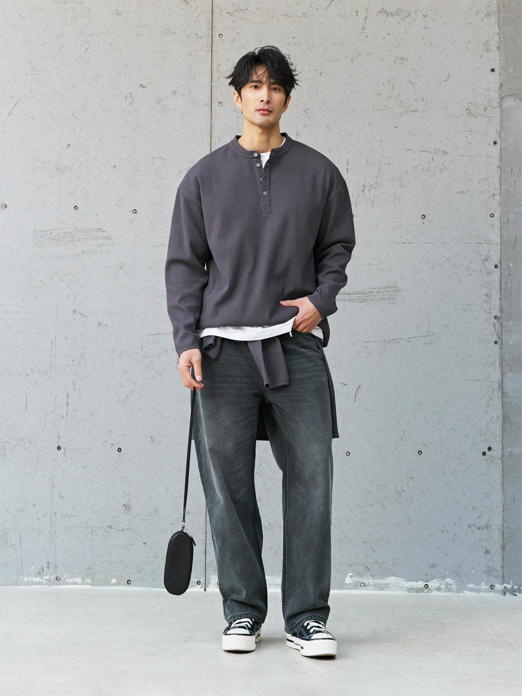 Waffle Henley Top - Image 3