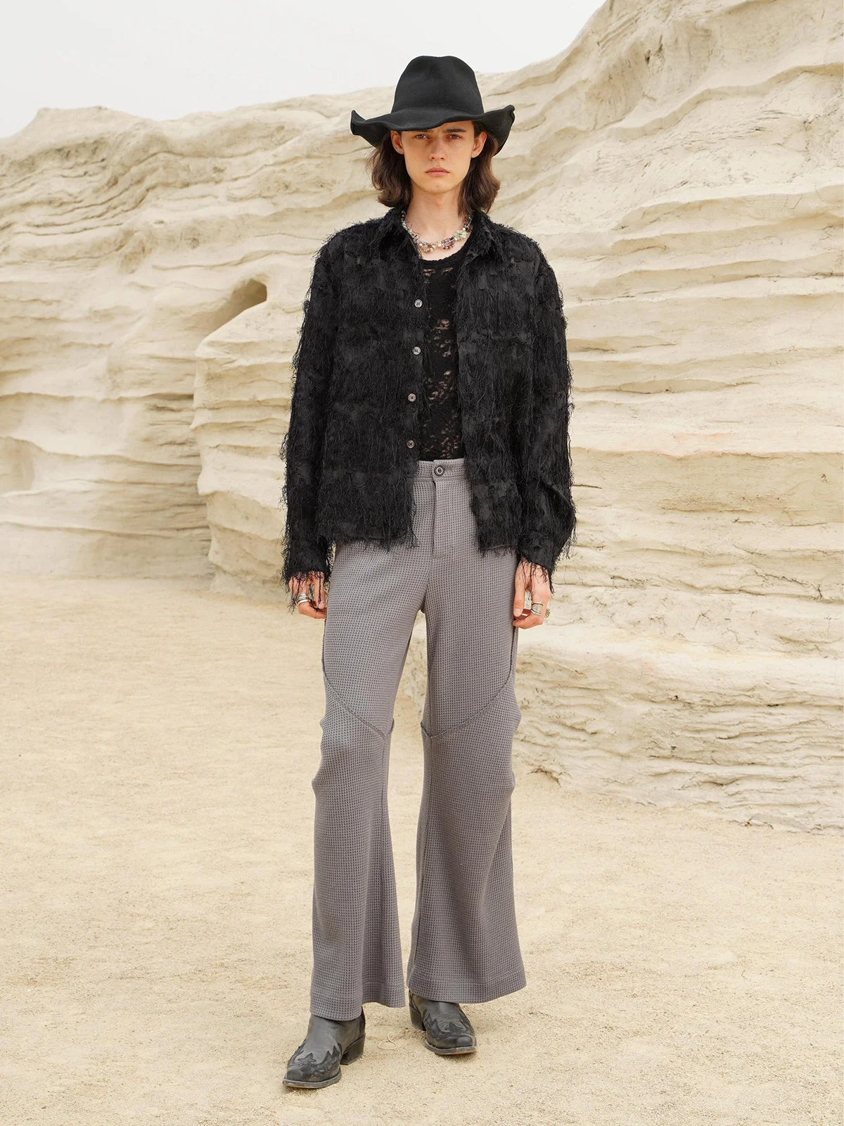 Waffle Knit Trousers - Image 2