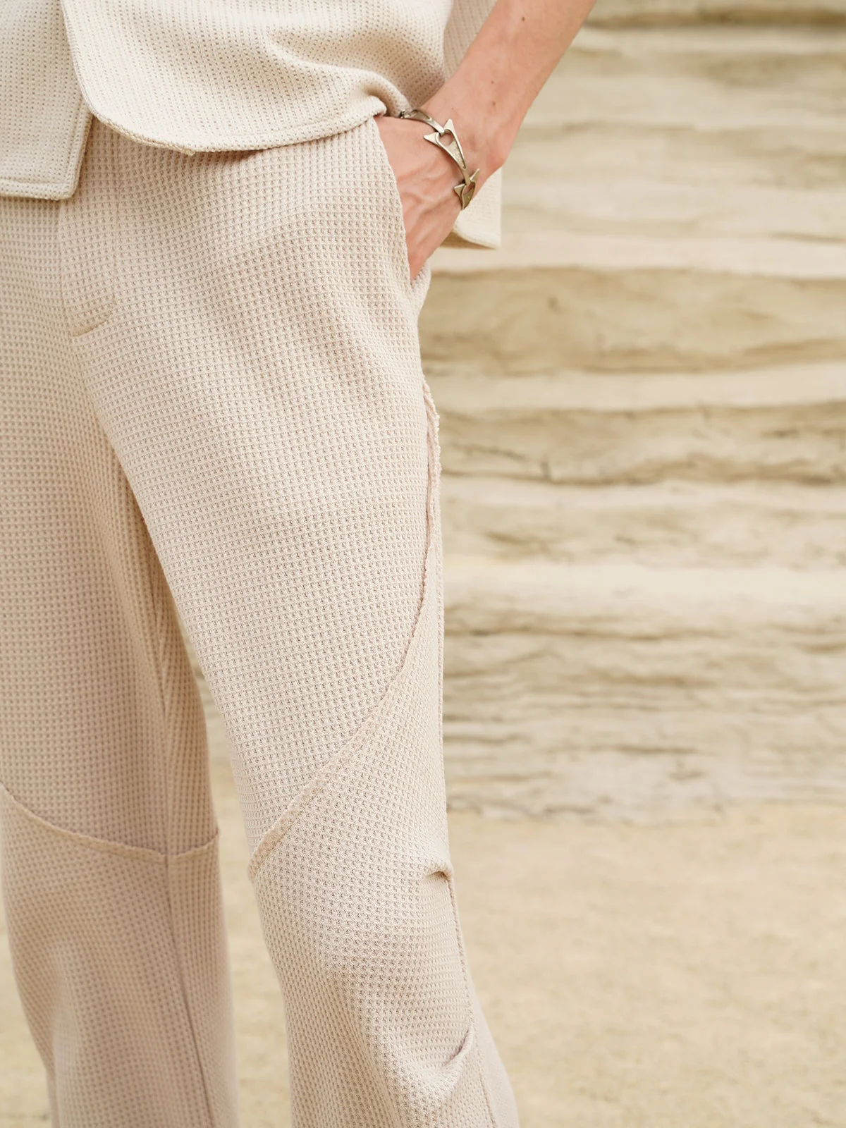 Waffle Knit Trousers - Image 7