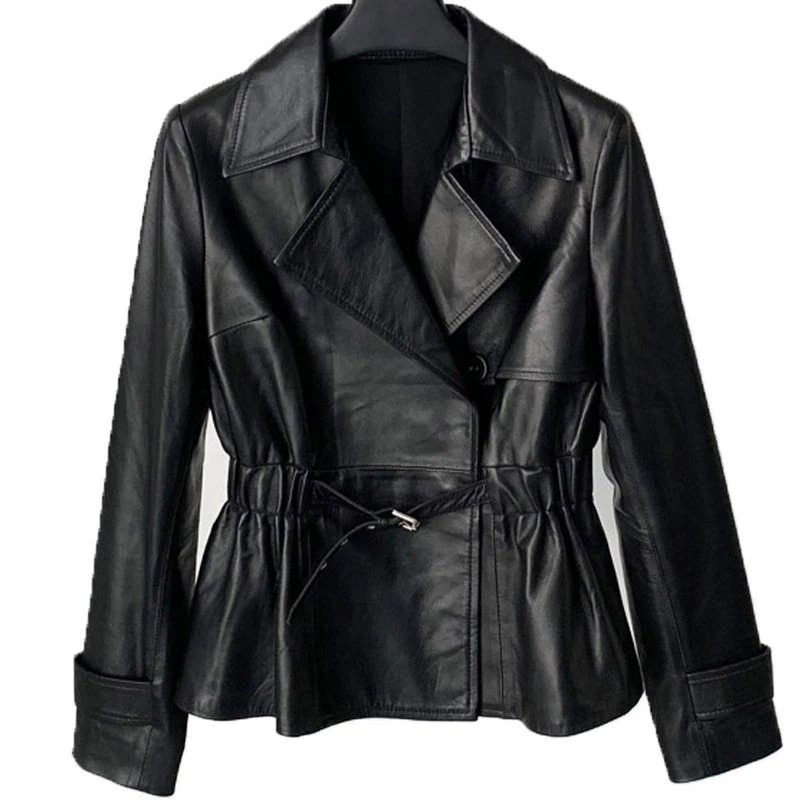 Waist-Cinch Faux Leather Jacket - Image 5