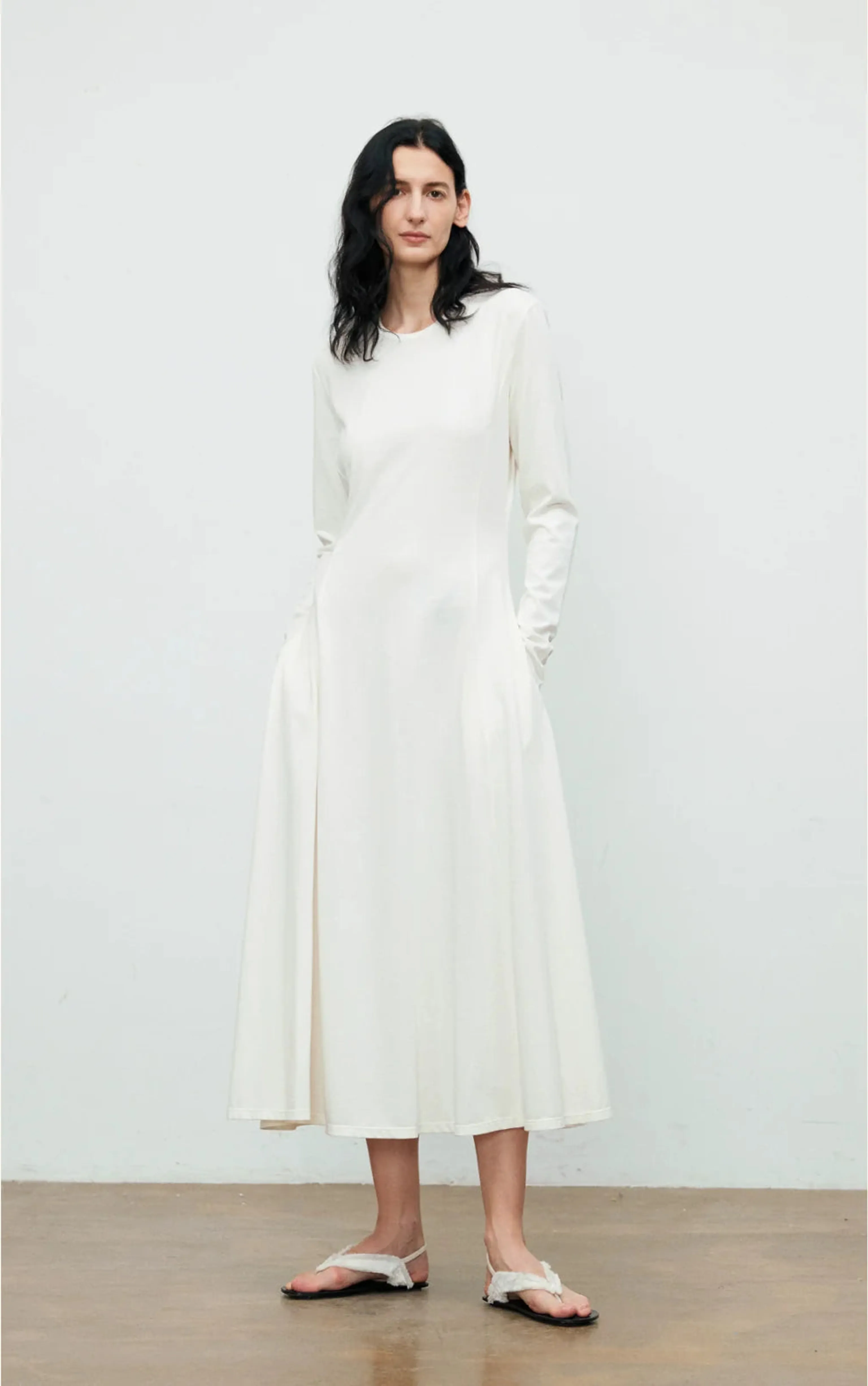 Waist-Length Knit Midi Dress