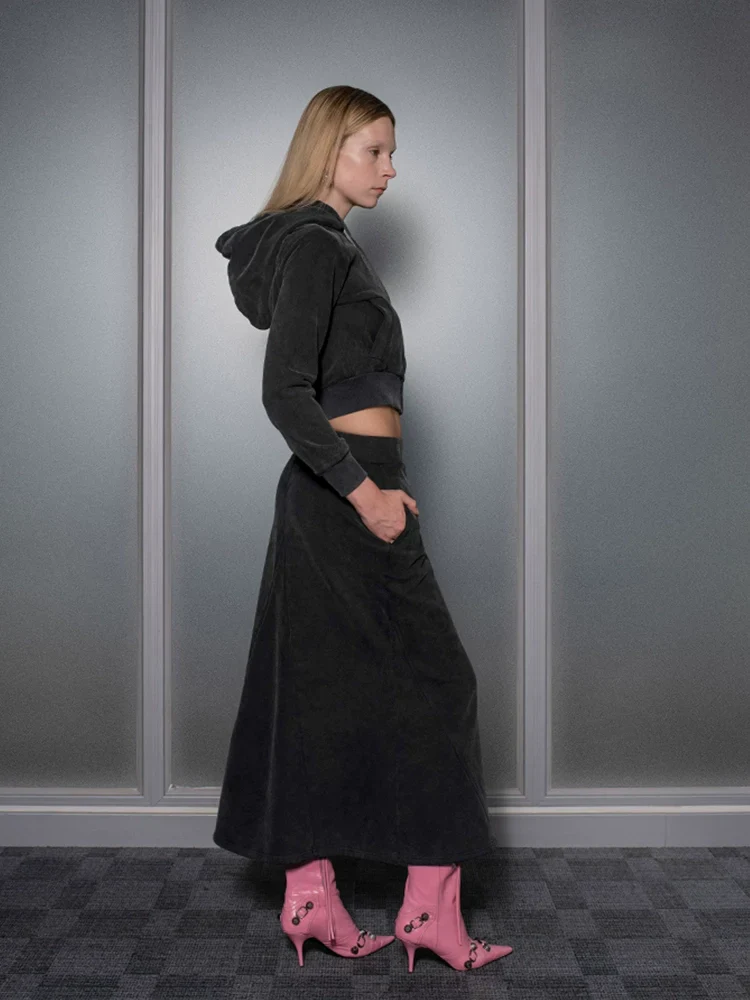 Walk Hooded Cardigan & Fishtail Skirt Set - Image 4