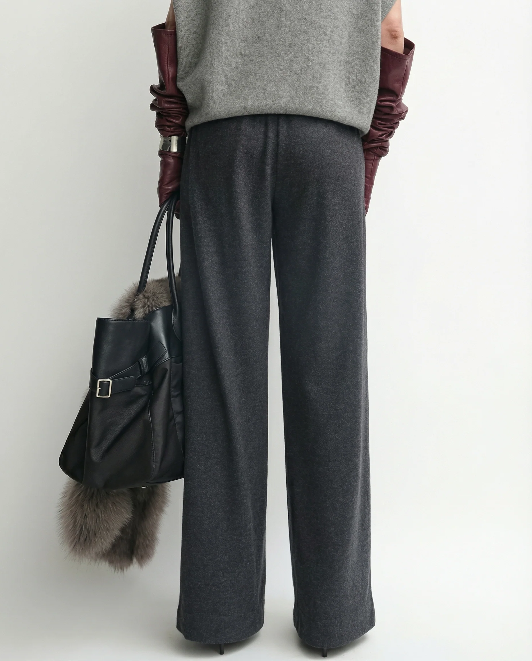 Washable Cashmere Blend Wide-Leg Pants - Image 2