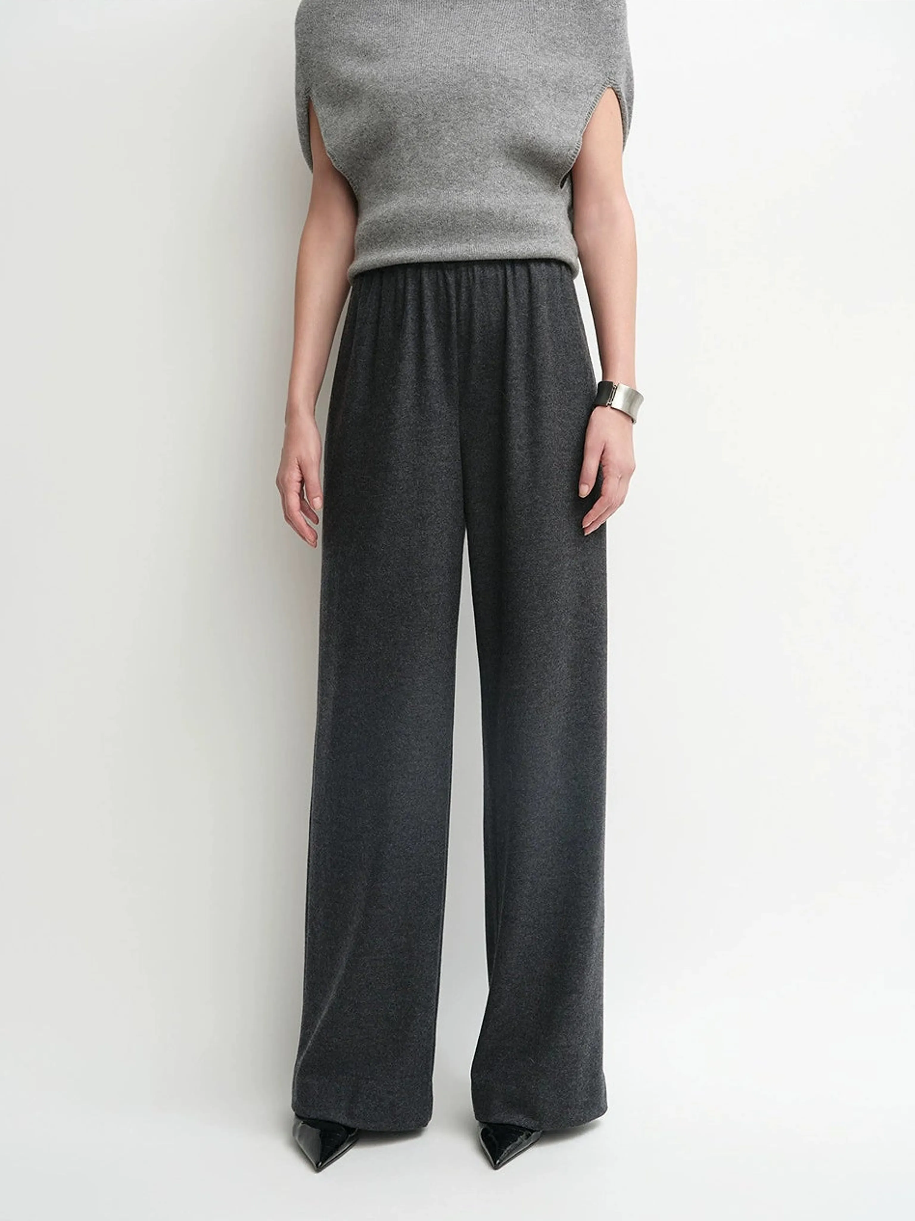 Washable Cashmere Blend Wide-Leg Pants - Image 3