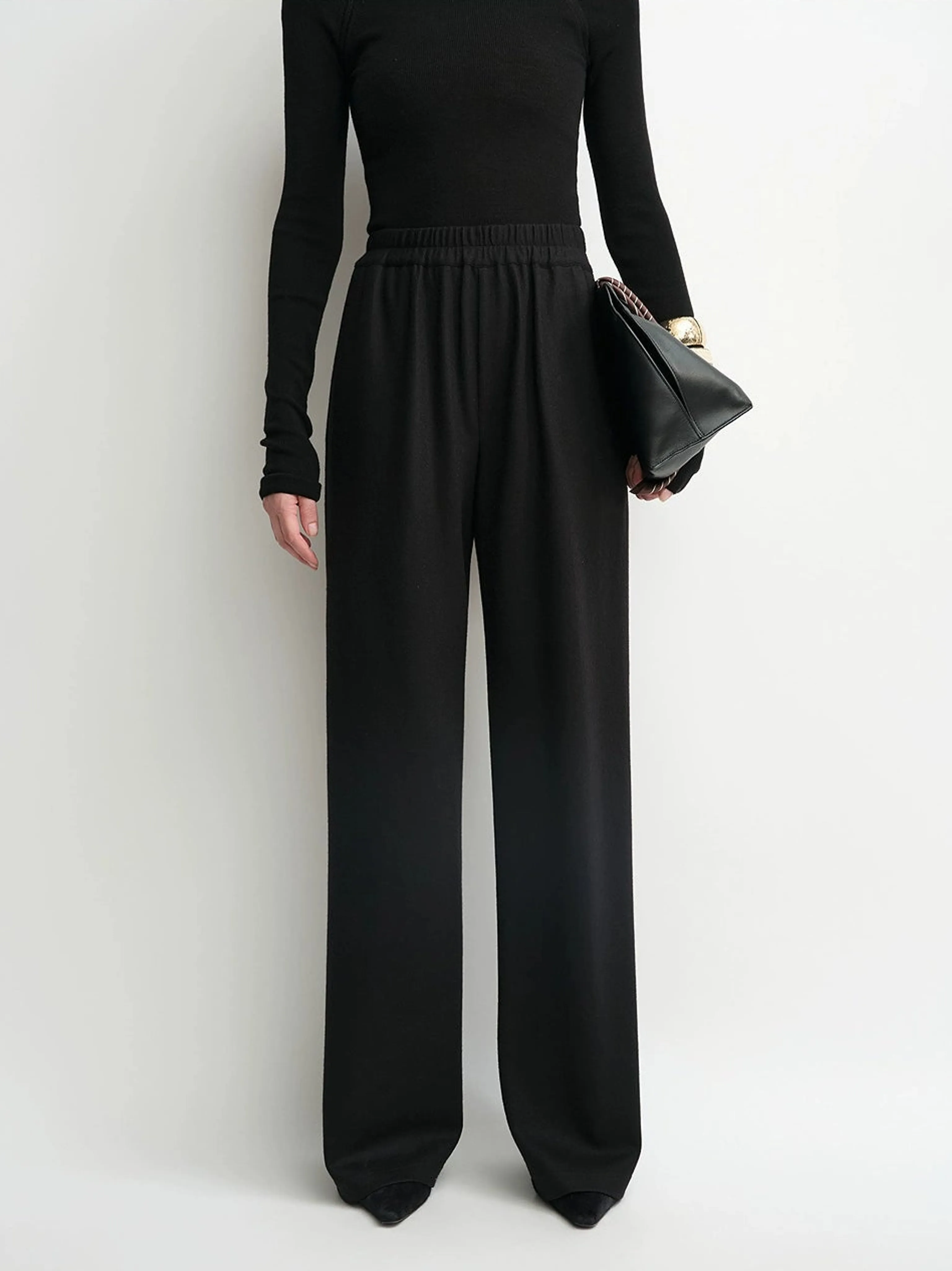 Washable Cashmere Blend Wide-Leg Pants - Image 5