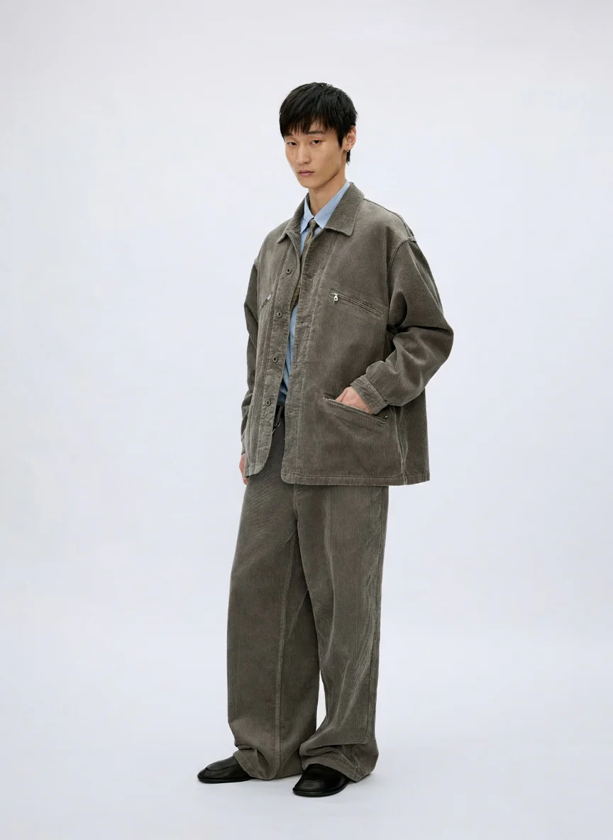 Washed 8-wale Corduroy Overshirt Jacket