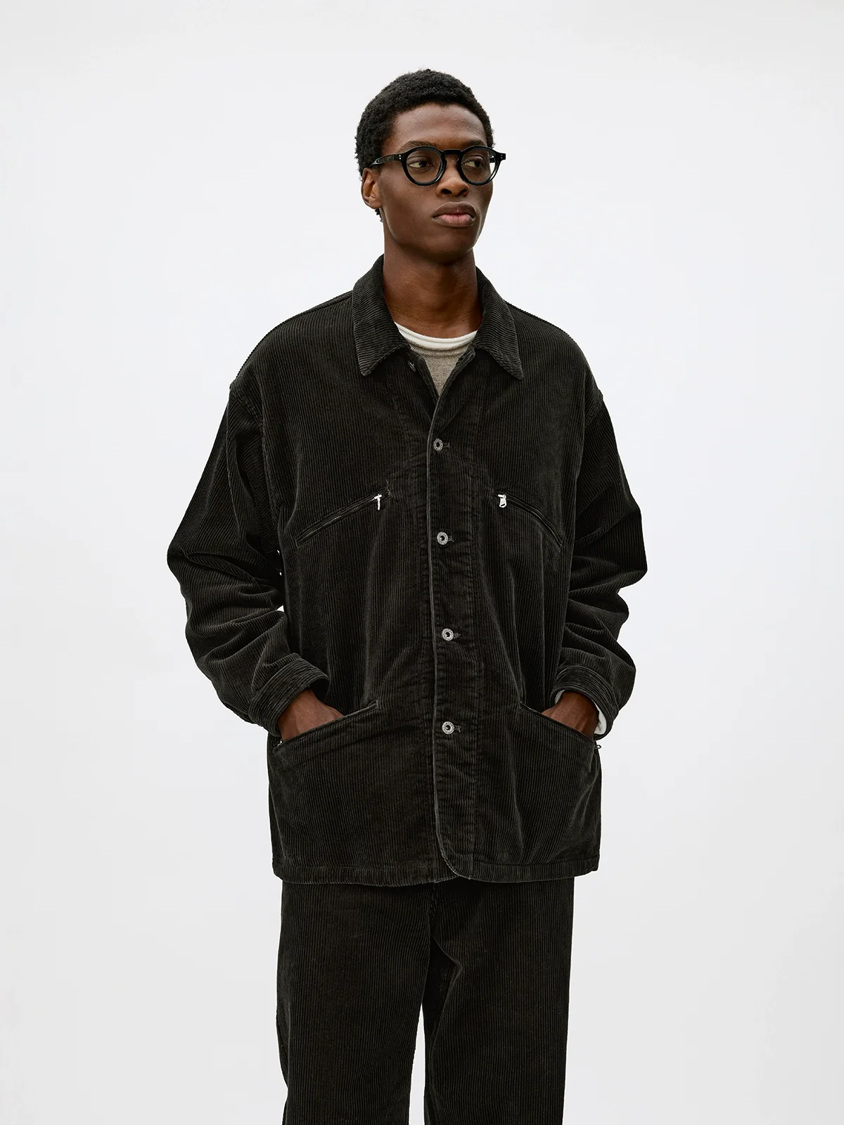 Washed 8-wale Corduroy Overshirt Jacket - Image 5