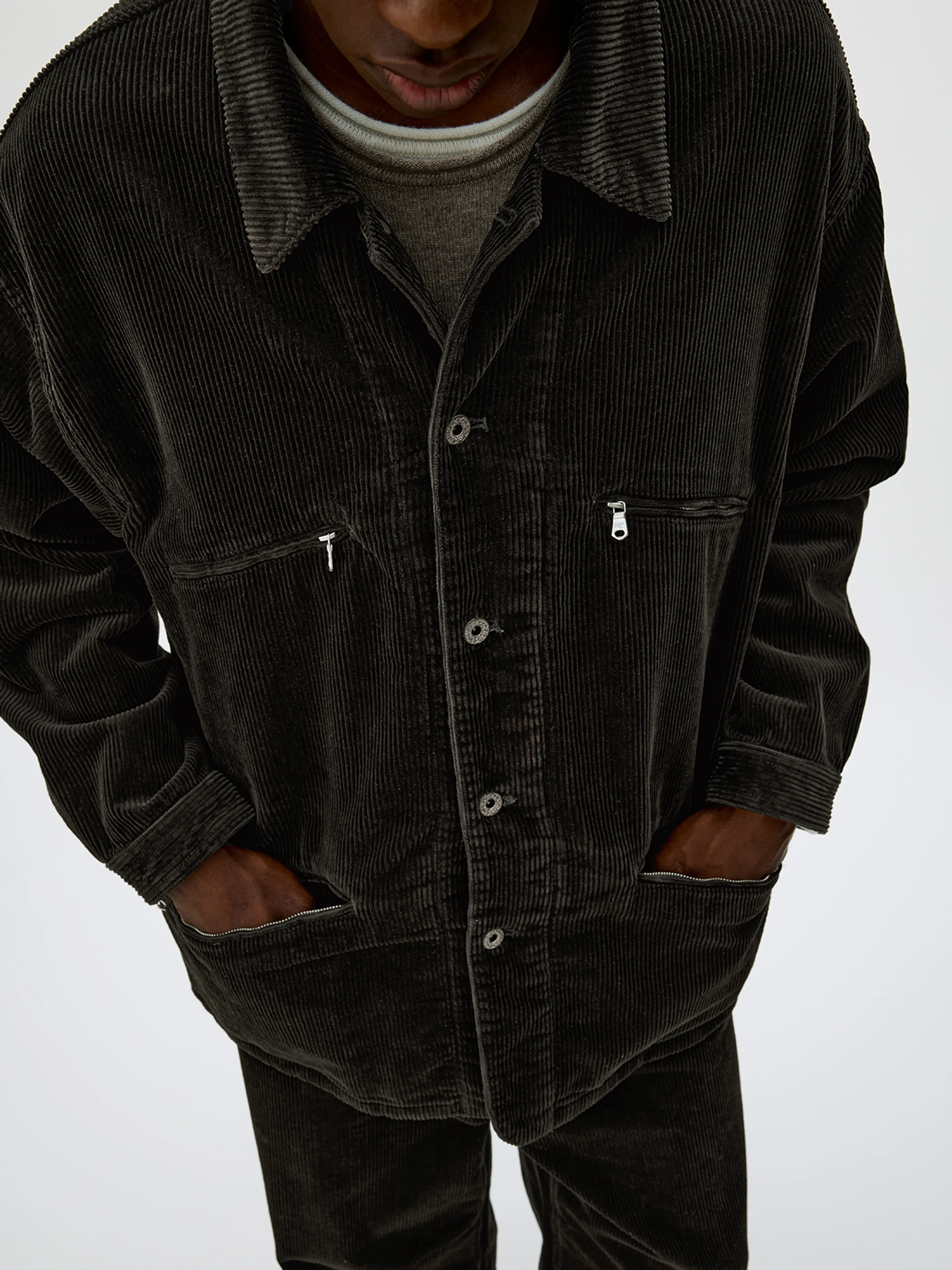 Washed 8-wale Corduroy Overshirt Jacket - Image 6
