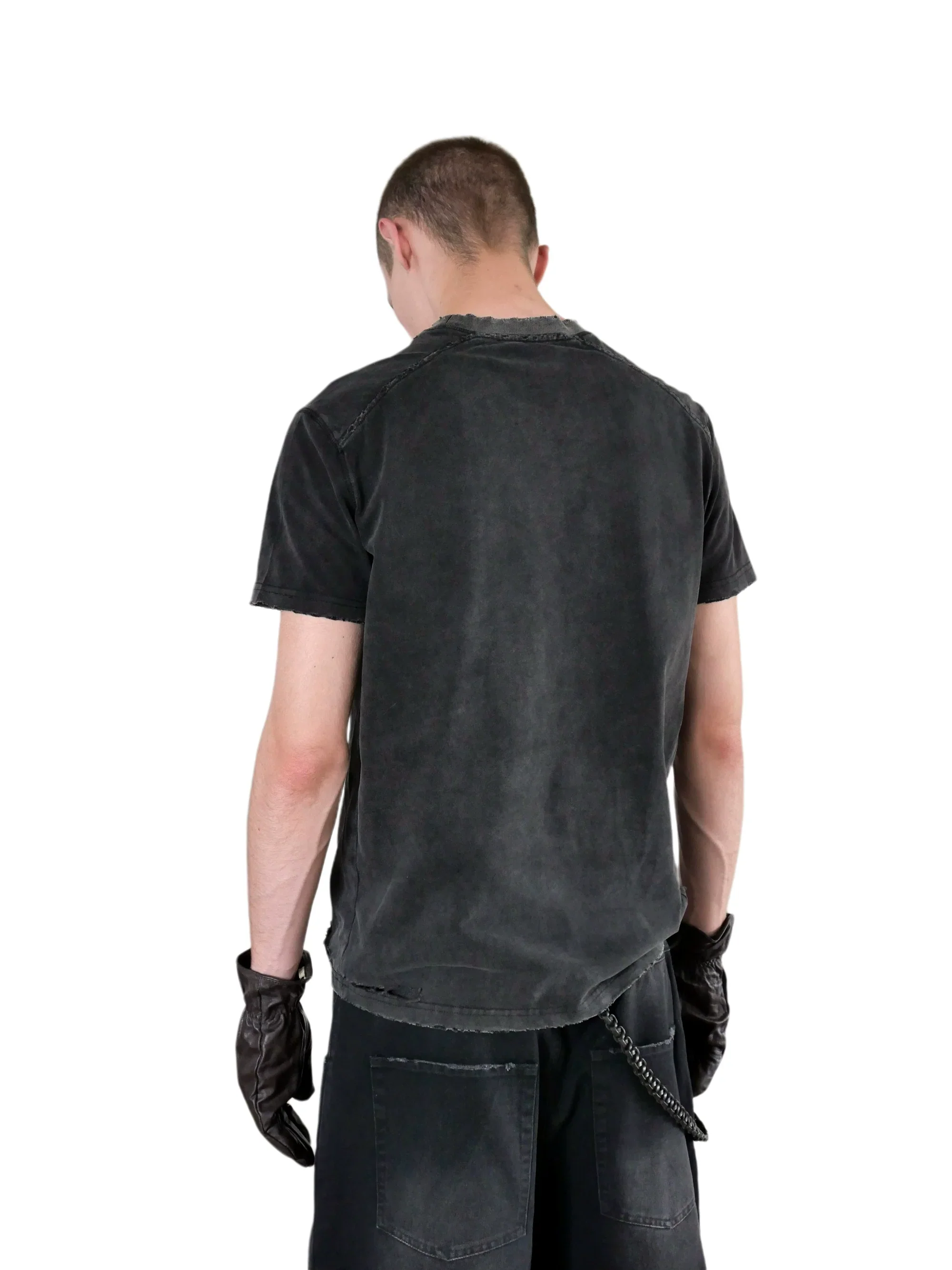 Washed Black Distressed Tee - Image 2