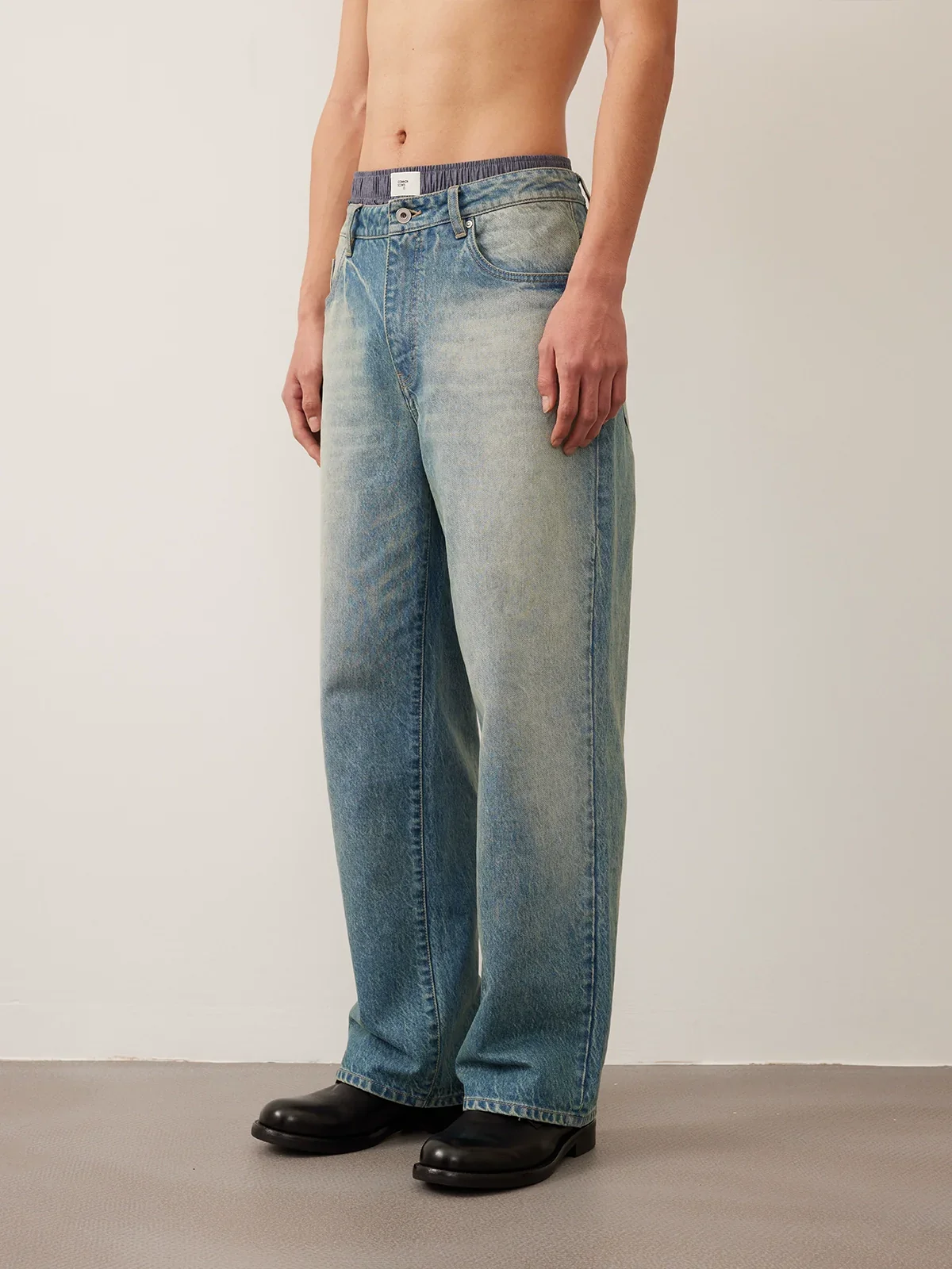 Washed Blue Tencel Denim Trousers - Image 2