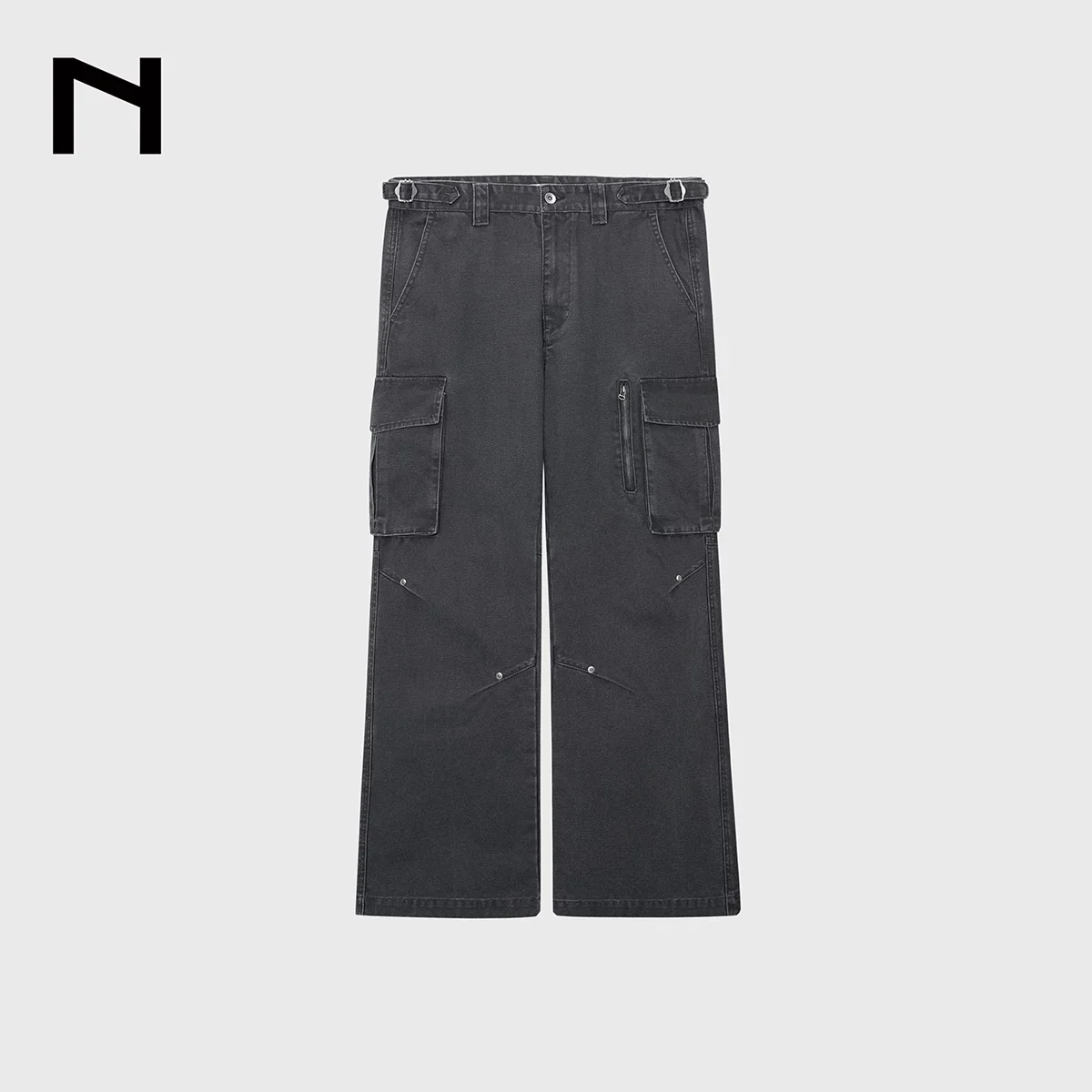 Washed Canvas Wide-Leg Cargo Pants - Image 6