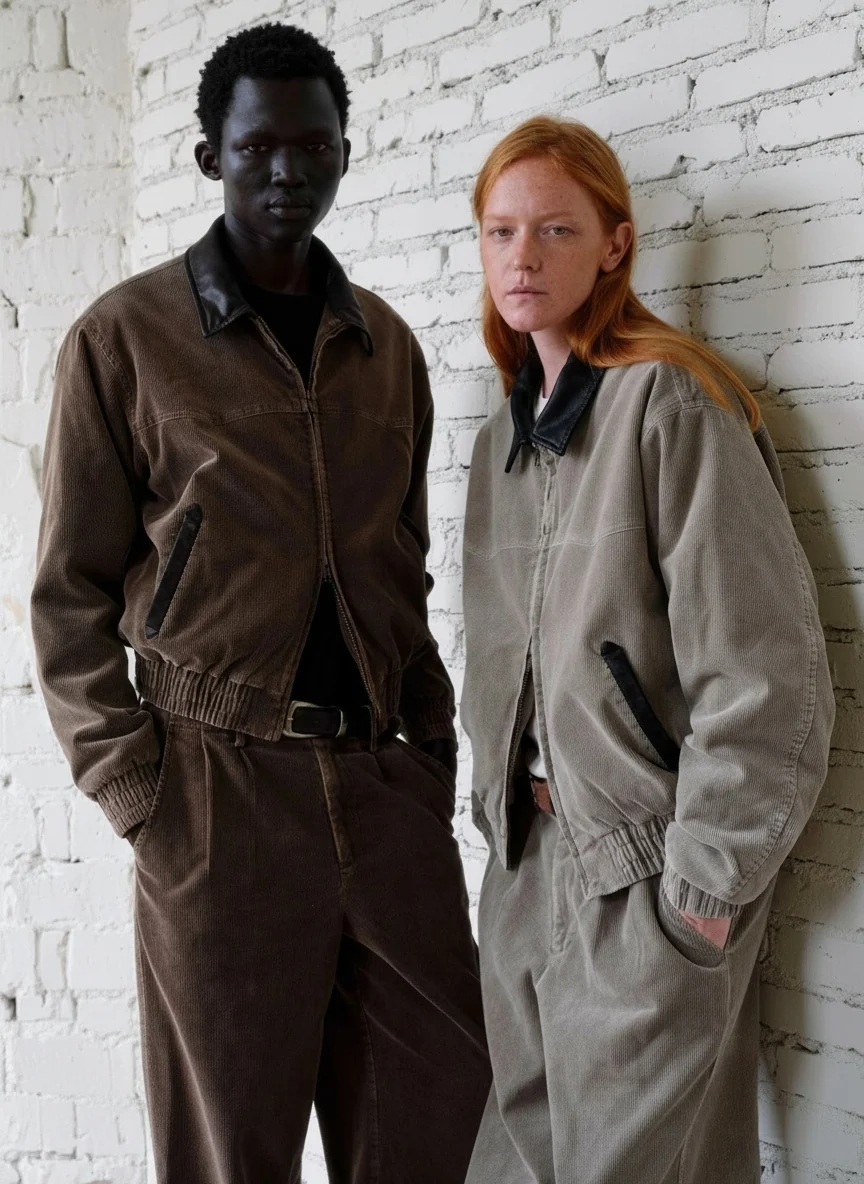 Washed Corduroy Western Zip Jacket