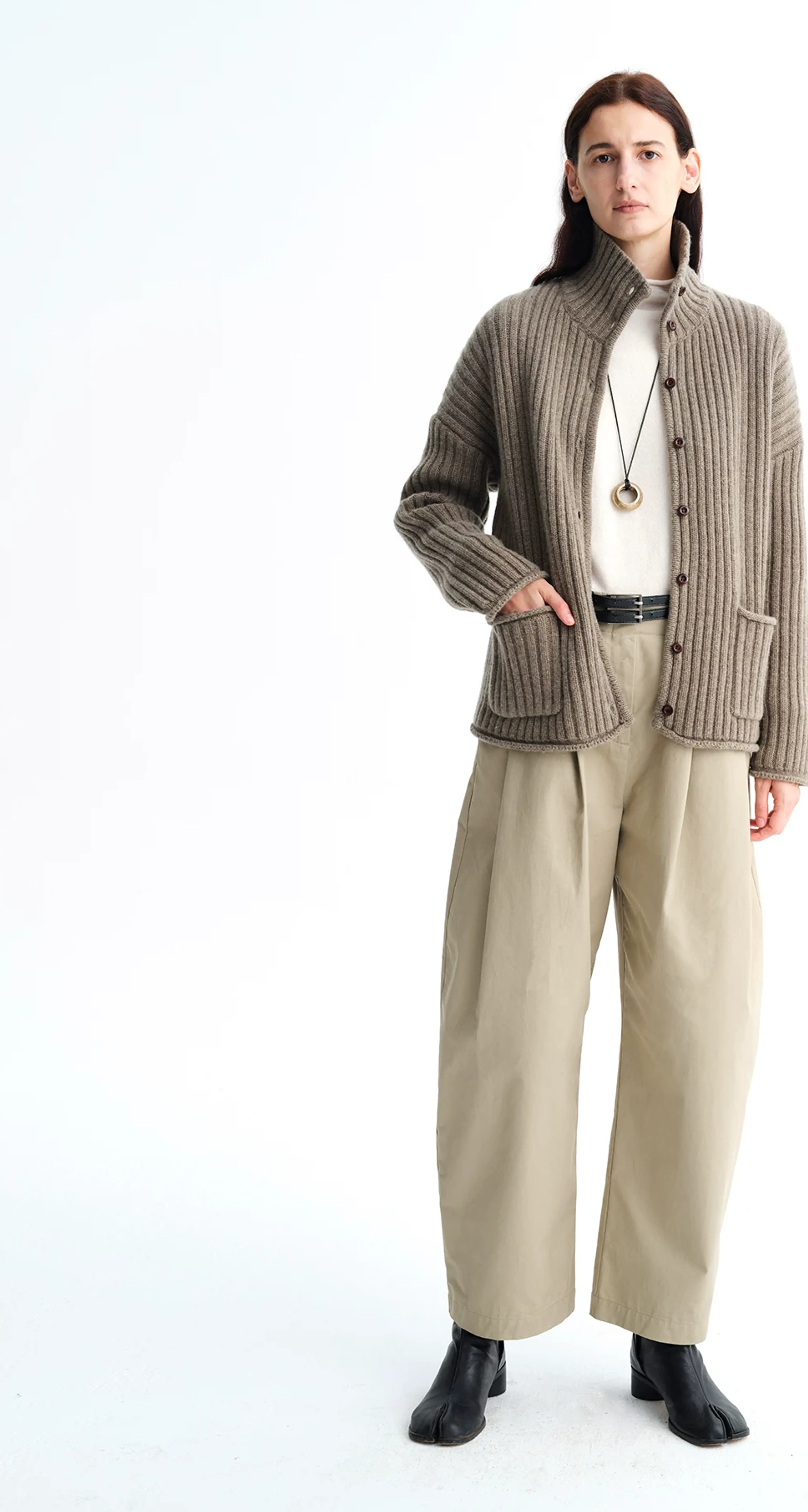 Washed Cotton Barrel-Leg Trousers - Image 4