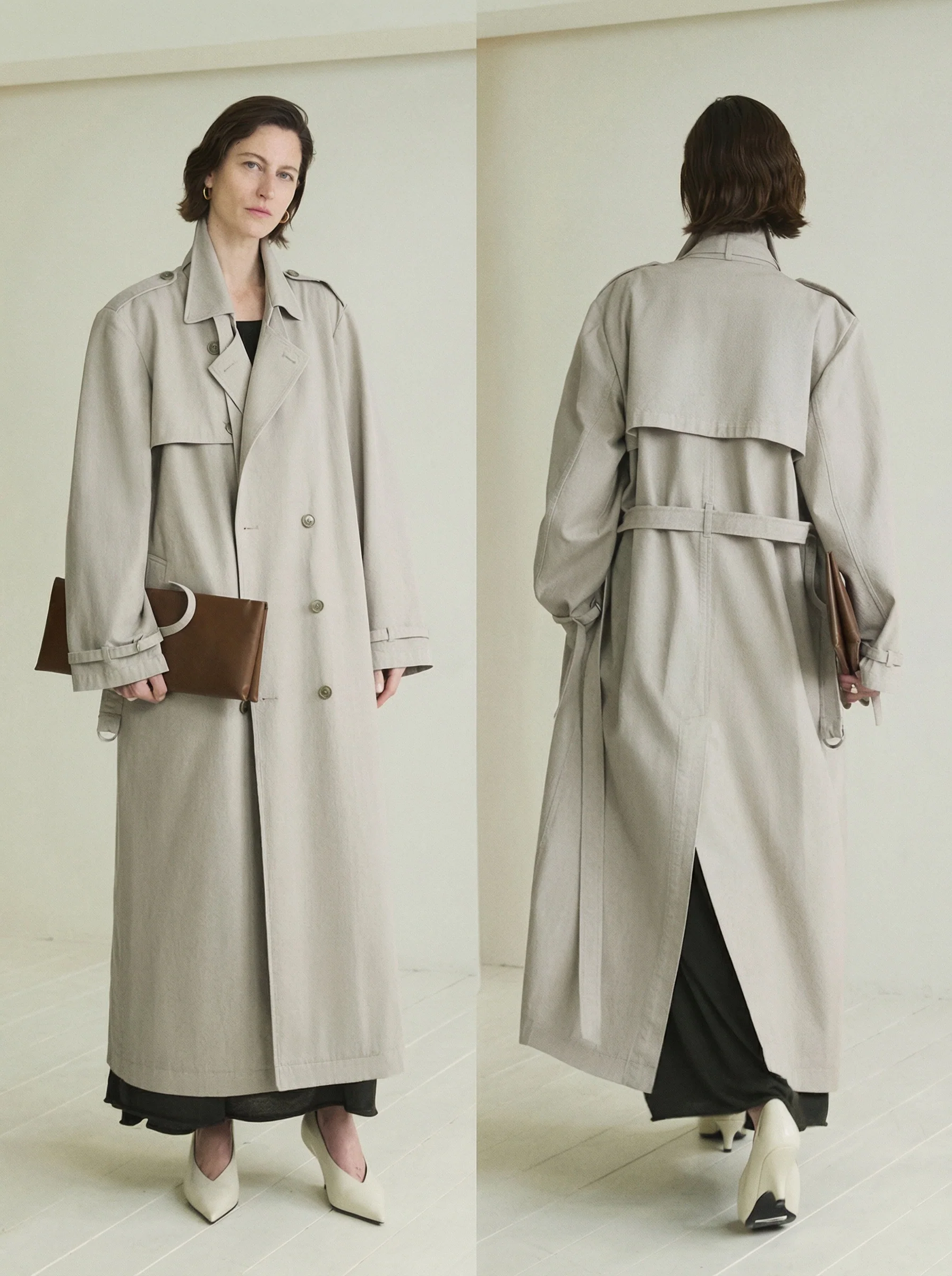 Washed Cotton Maxi Trench Coat - Image 3