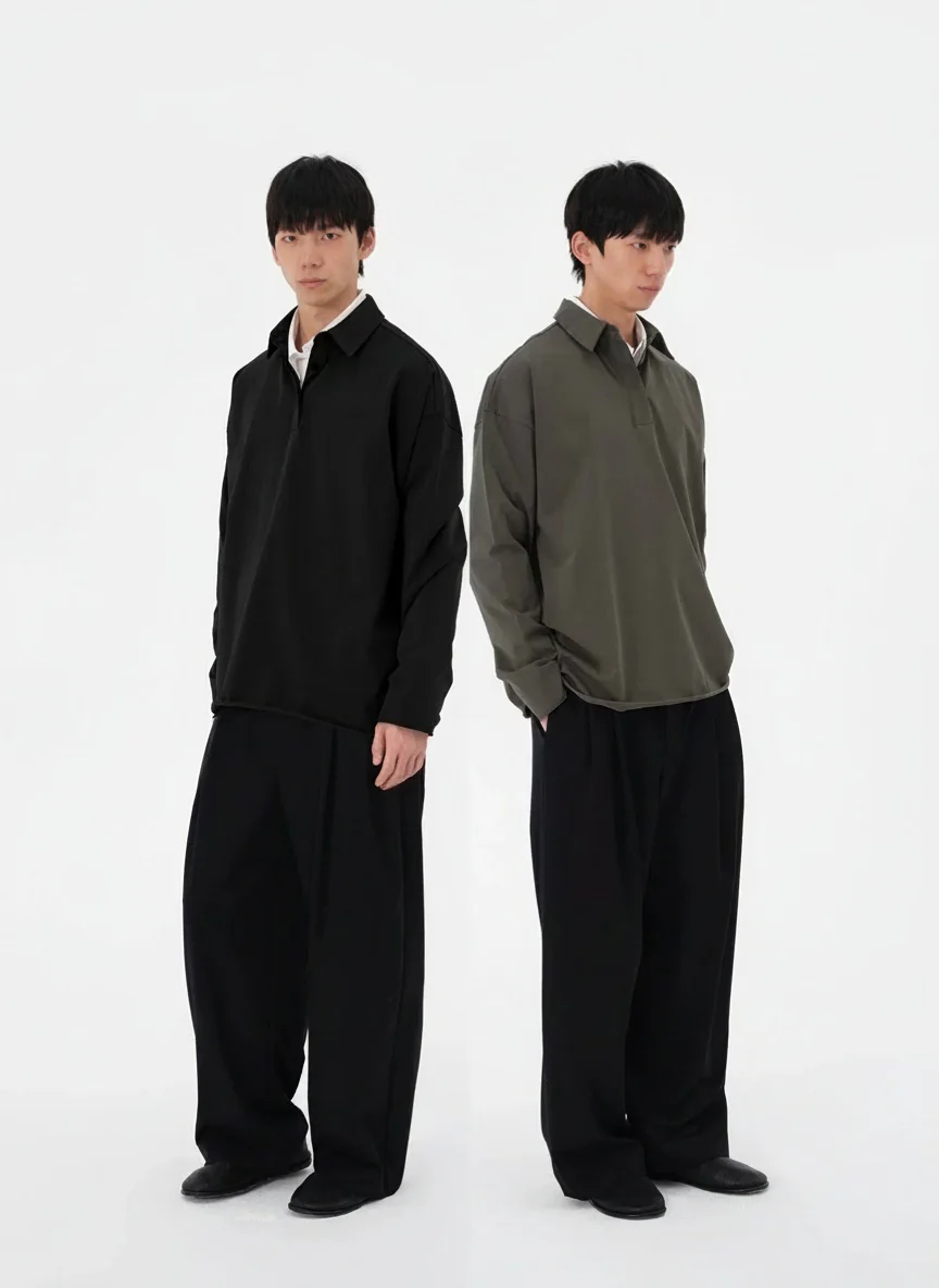 Washed Cotton Popover Polo