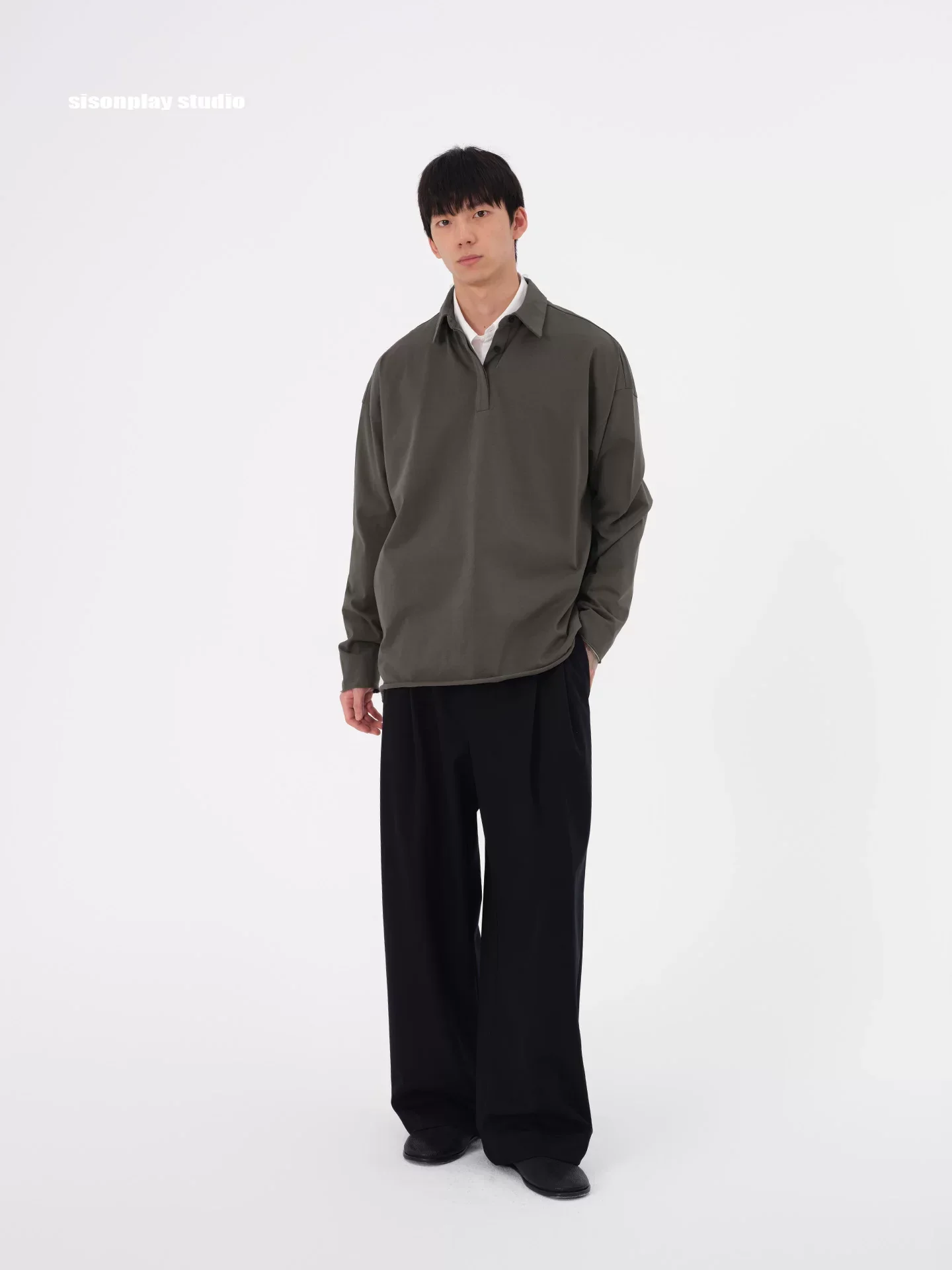 Washed Cotton Popover Polo - Image 3
