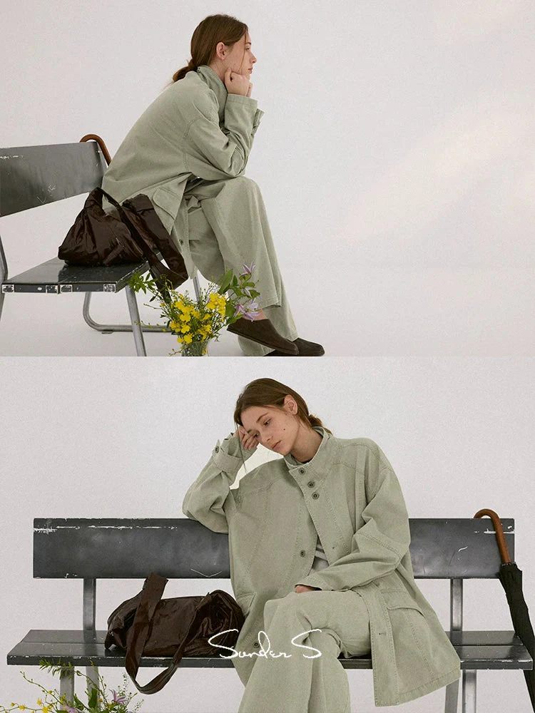 Washed Cotton Stand-Collar Utility Jacket - Image 5