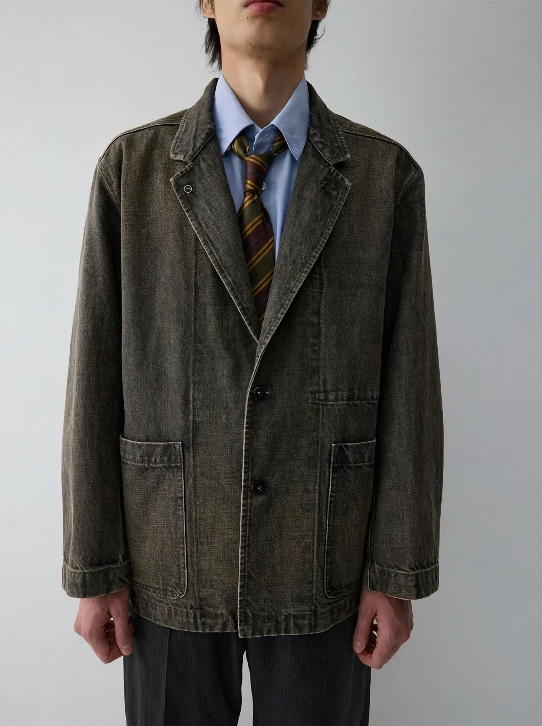Washed Denim Blazer - Image 3