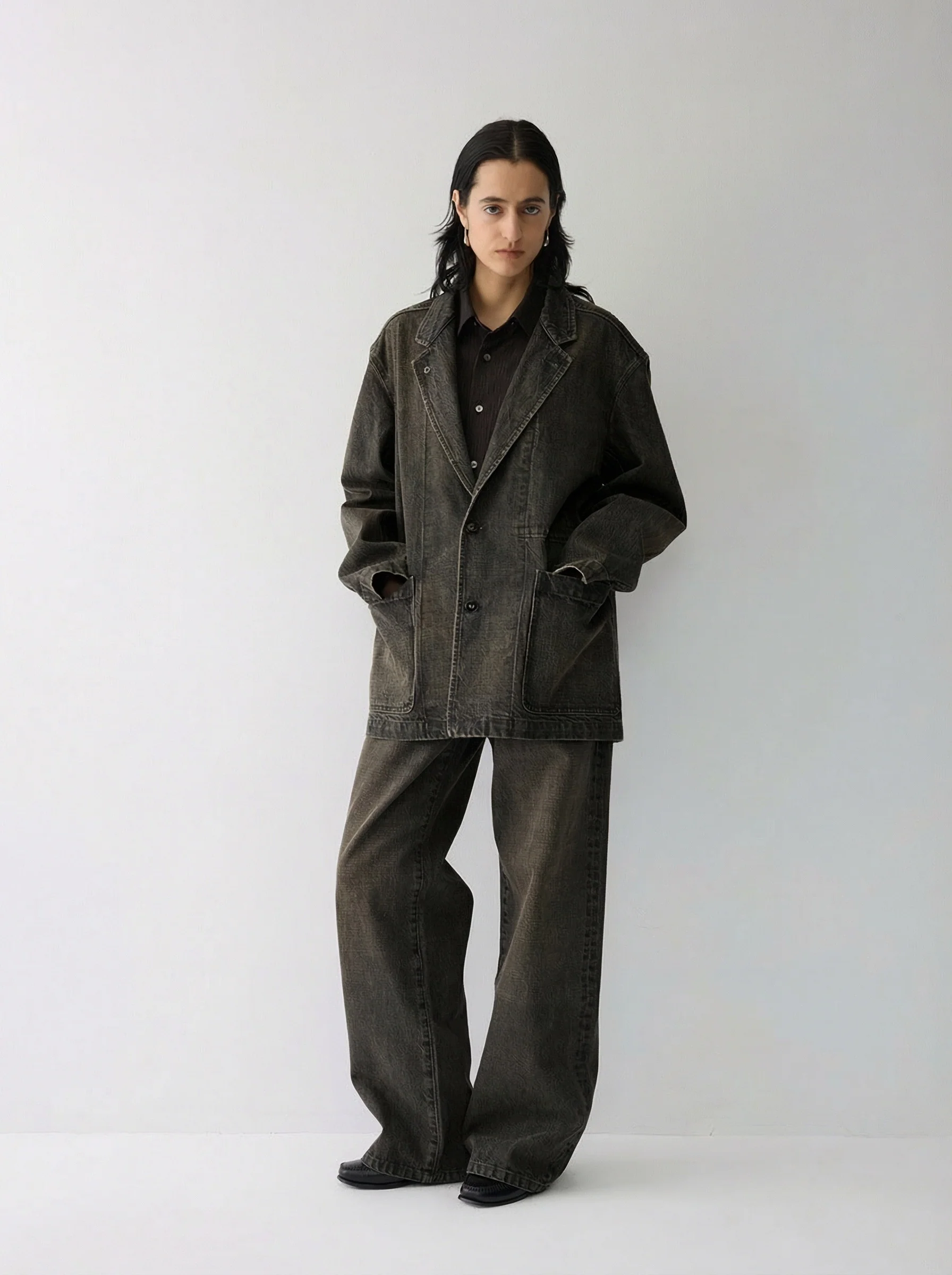 Washed Denim Blazer - Image 5