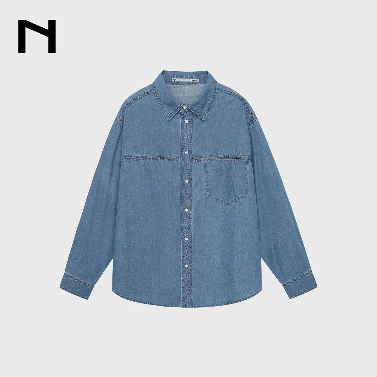 Washed Denim Snap Shirt - Image 6