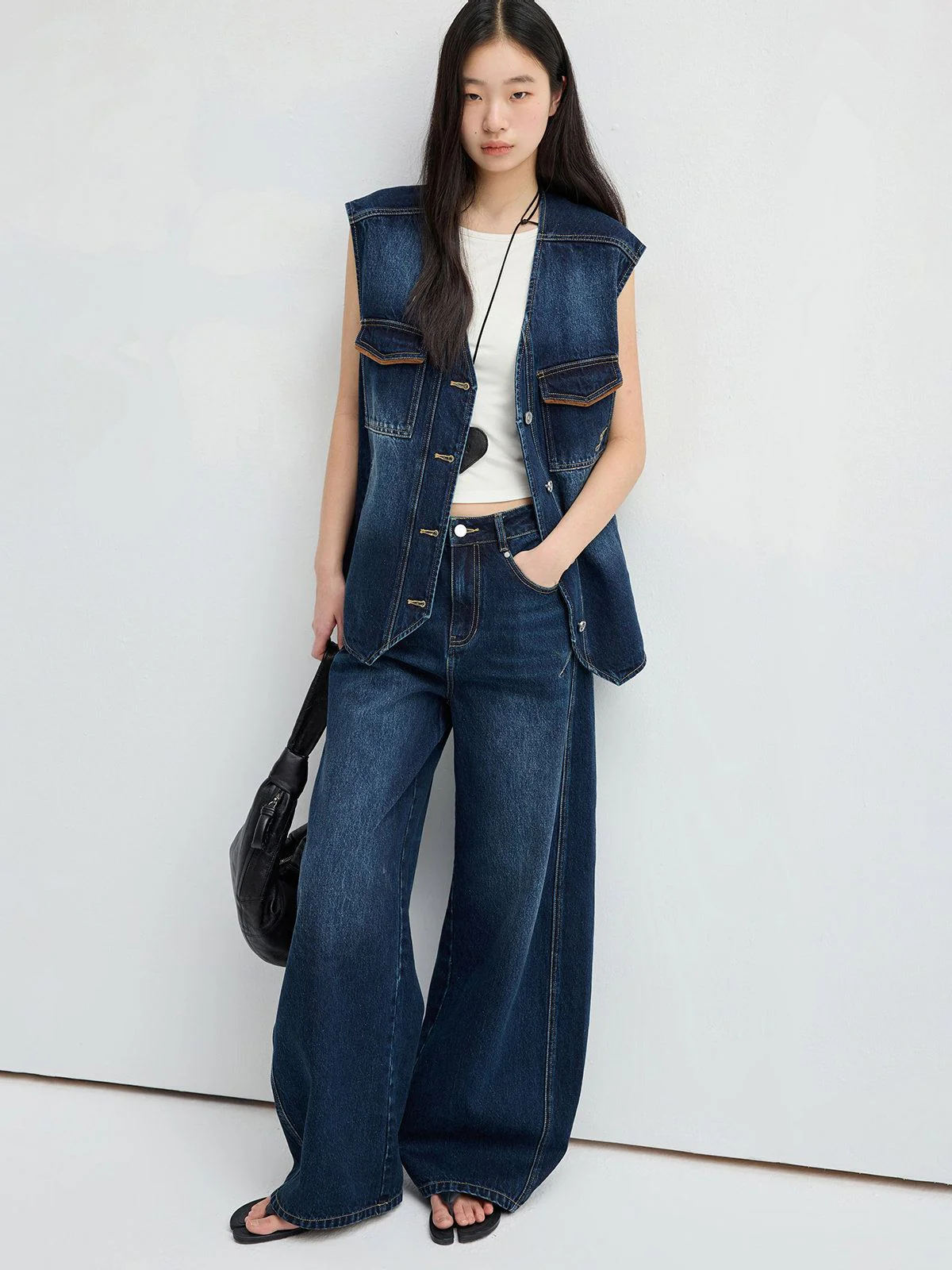 Washed Denim Vest