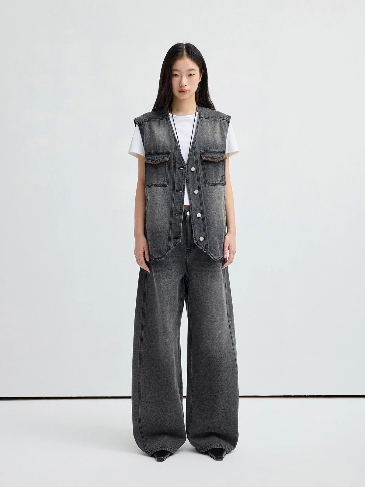 Washed Denim Vest - Image 2