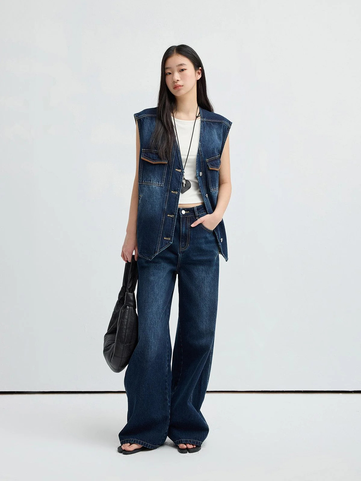 Washed Denim Vest - Image 4