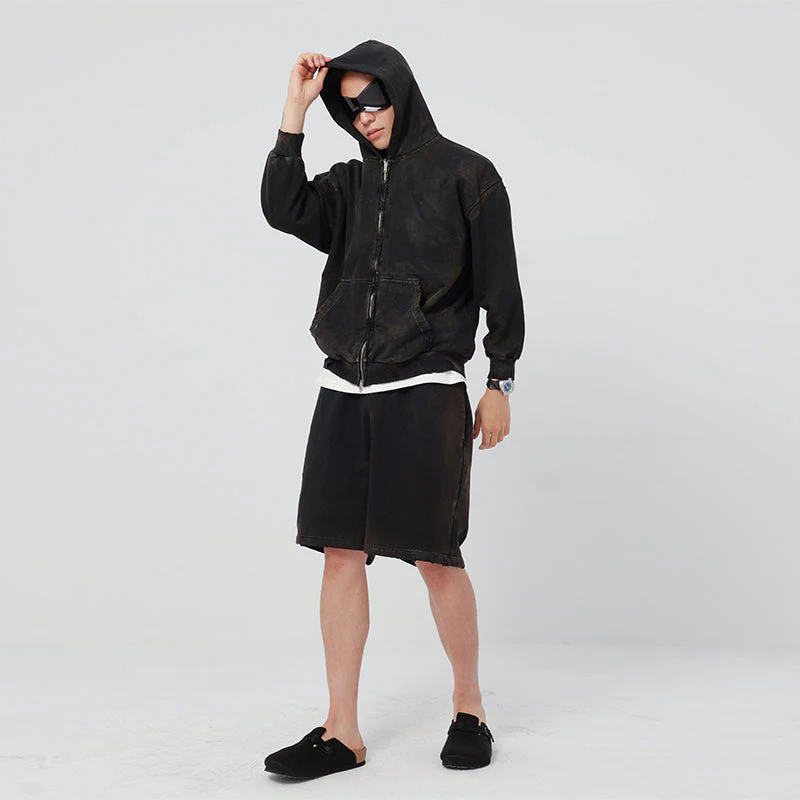 Washed Drawstring Shorts