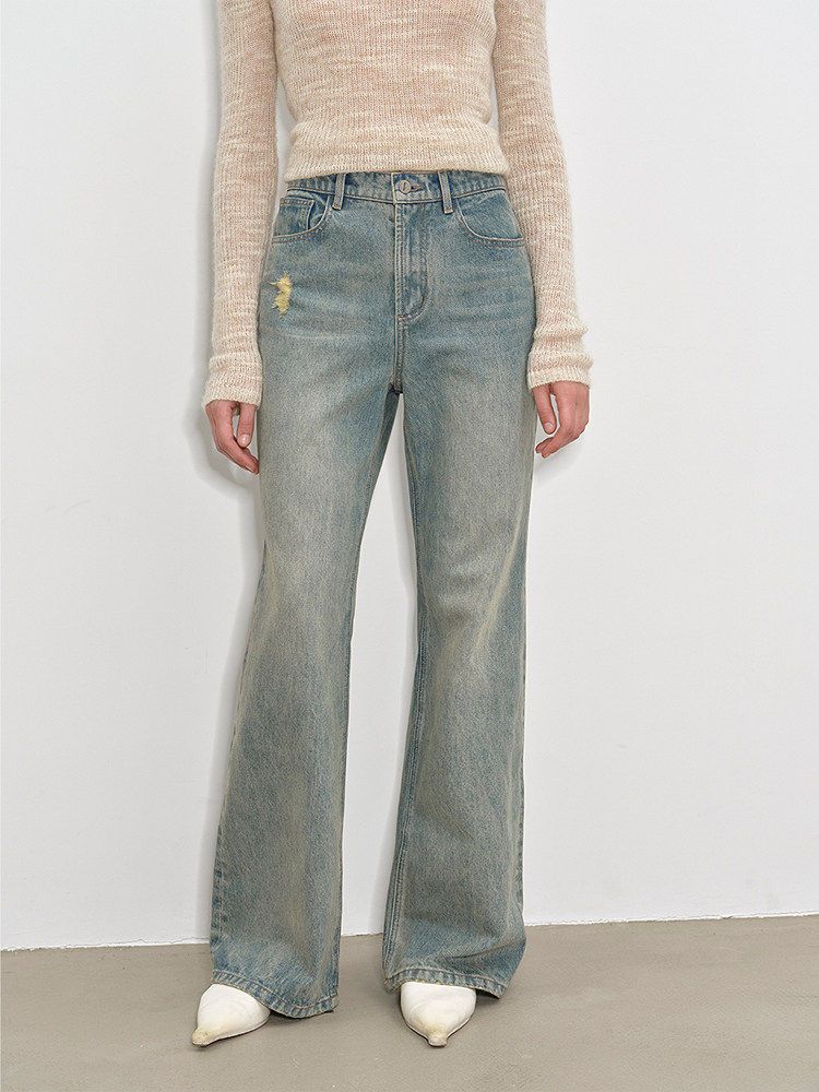 Washed Flare Jeans