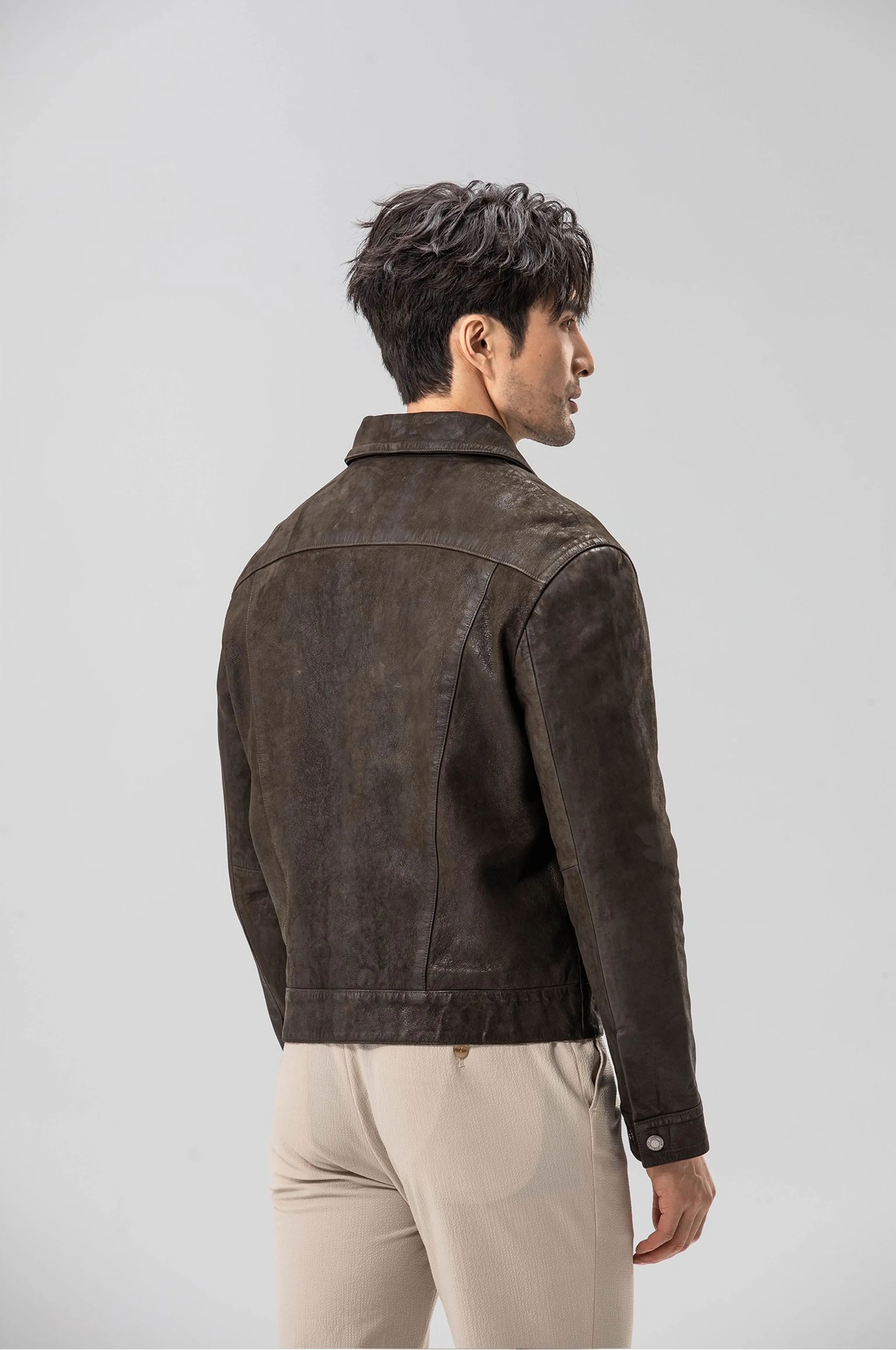 Washed Goatskin Zip Jacket - Image 5
