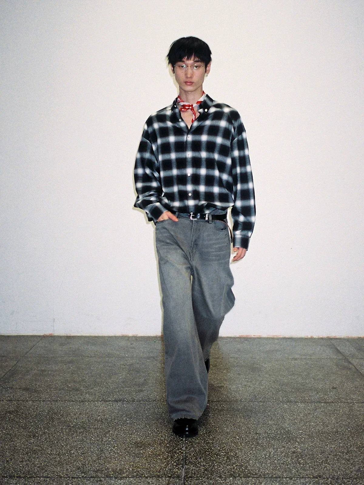 Washed Gray Straight Jeans