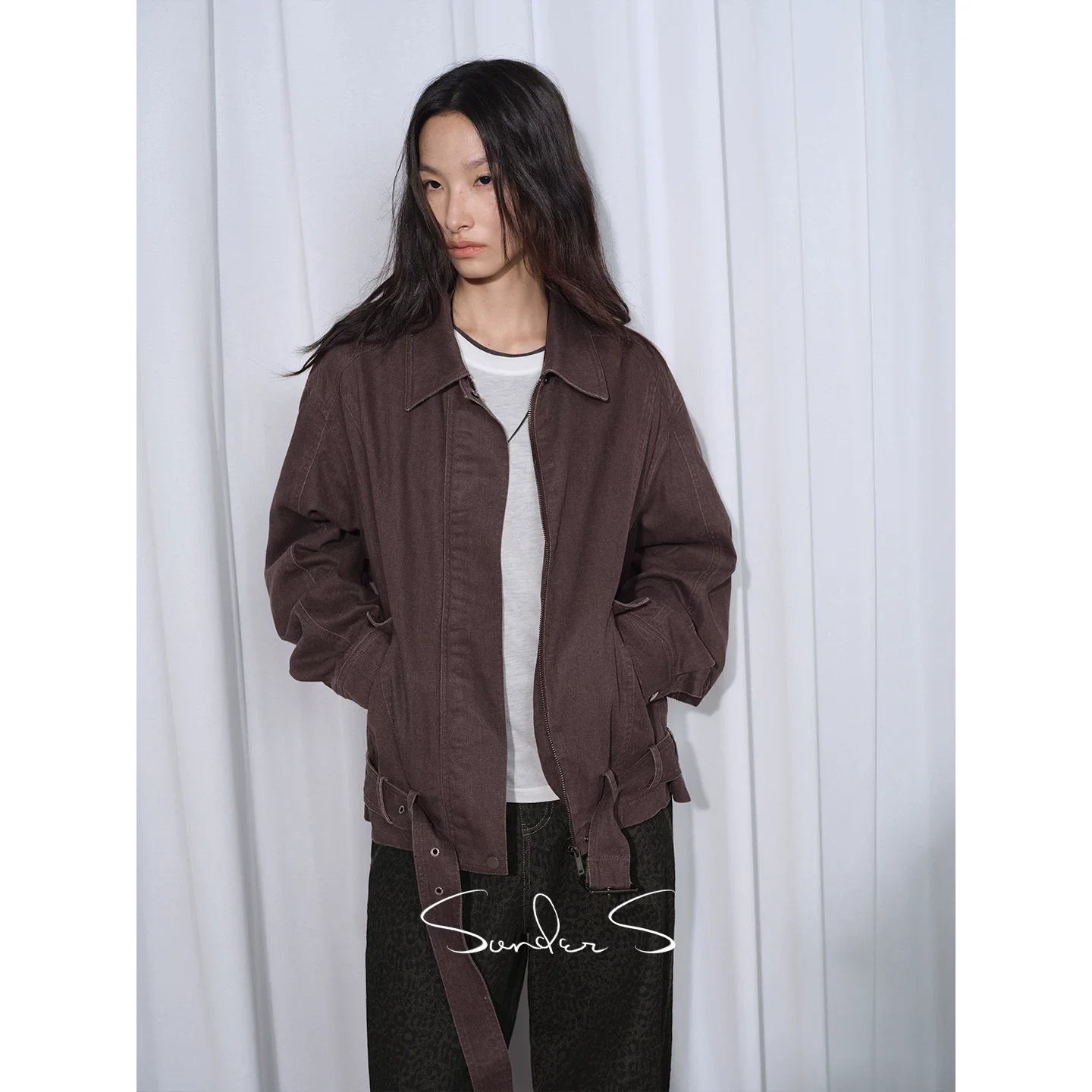 Washed Heavyweight Denim Belted Jacket - Image 3