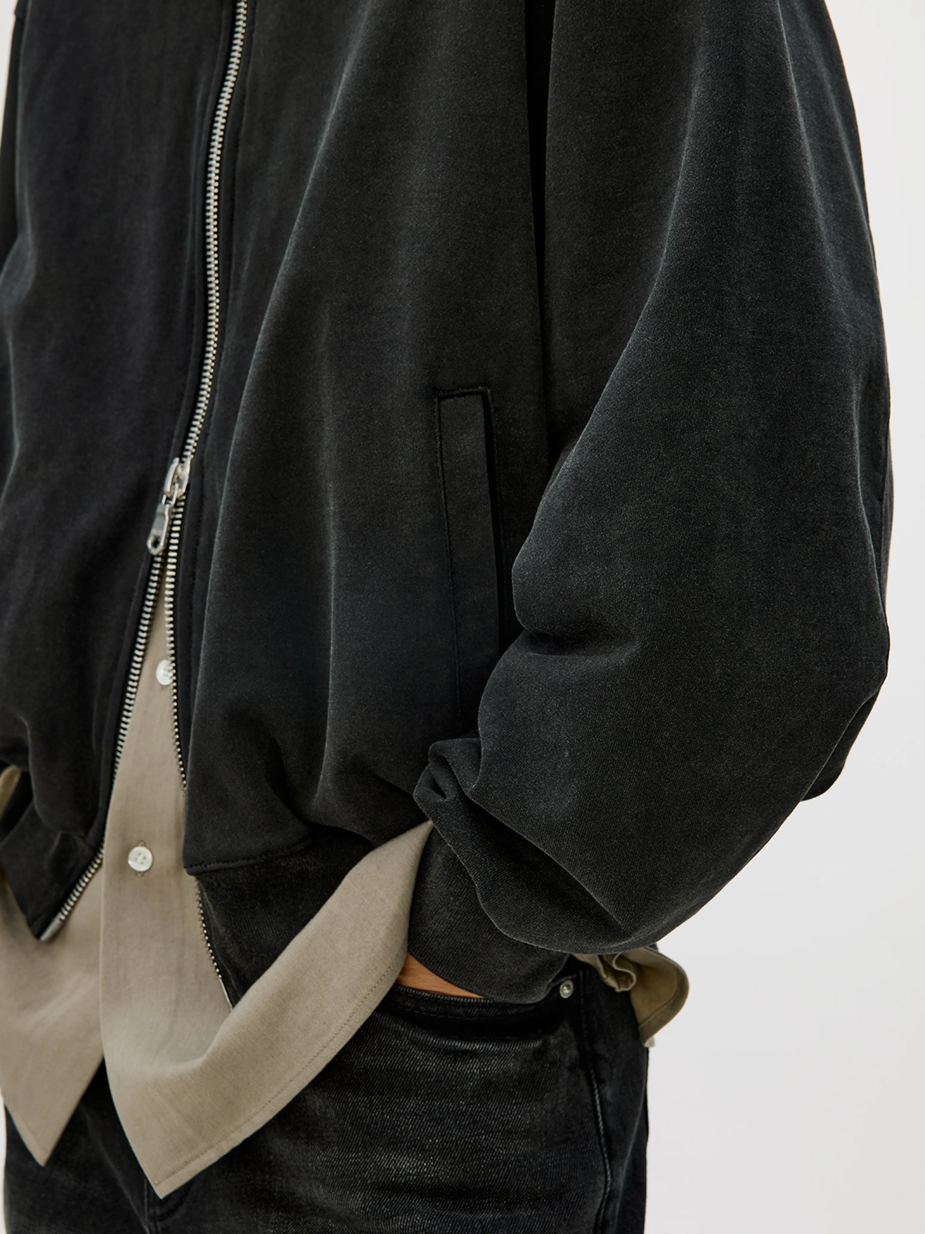 Washed Heavyweight Loopback Zip Hoodie - Image 3
